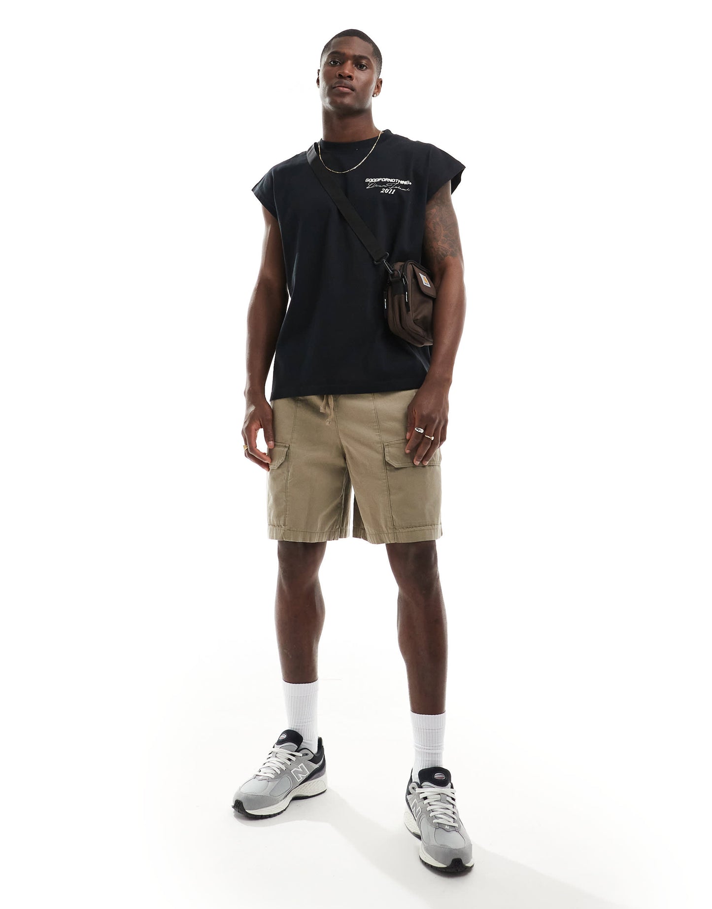 Good For Nothing forever relaxed vest in black