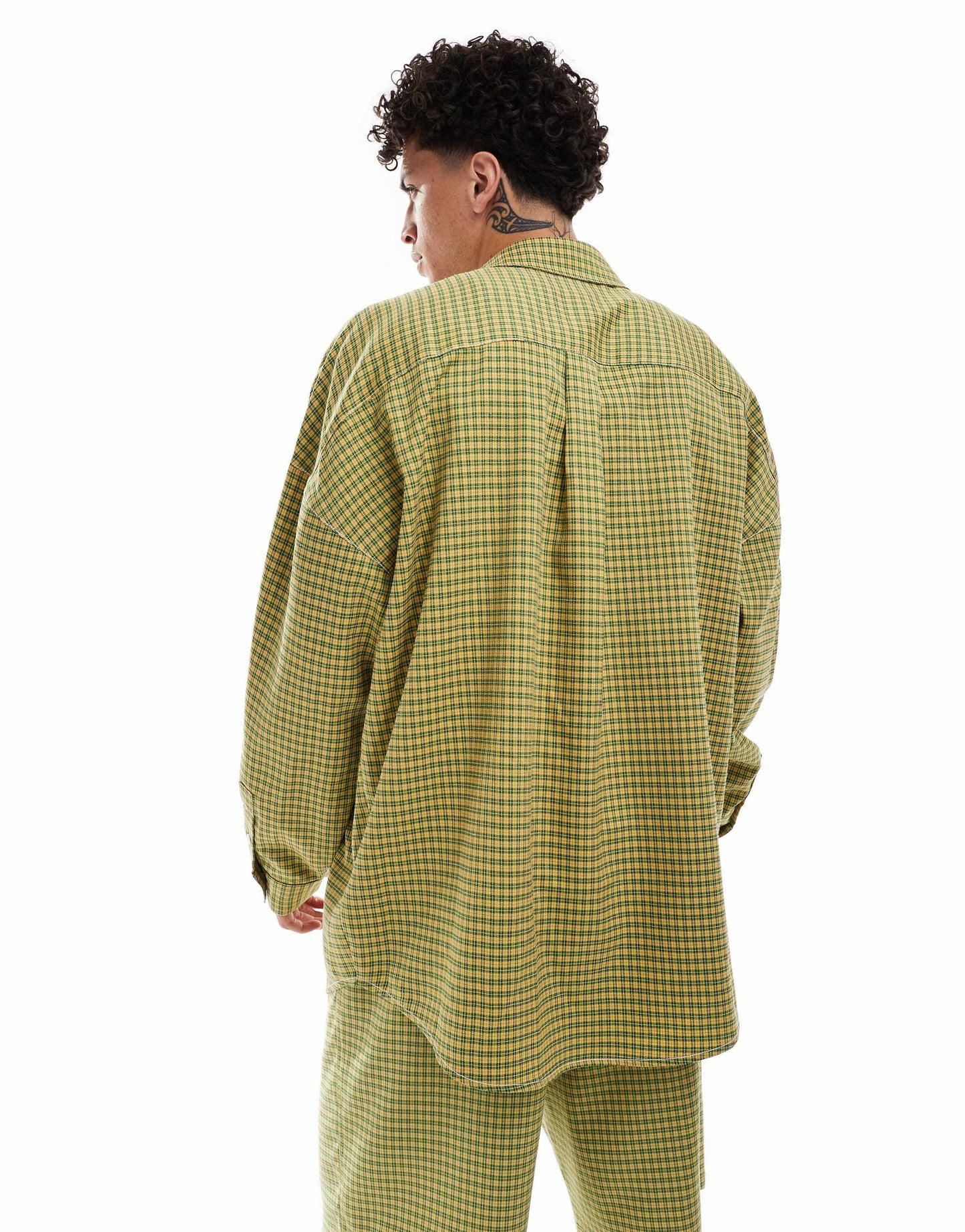 COLLUSION co-ord oversized long sleeve shirt in check