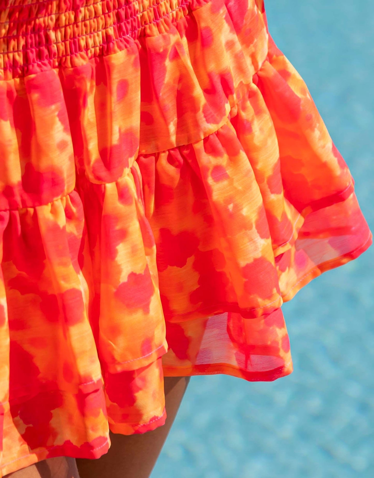 South Beach x Misha Grimes blurred floral print frill mini beach skirt in pink