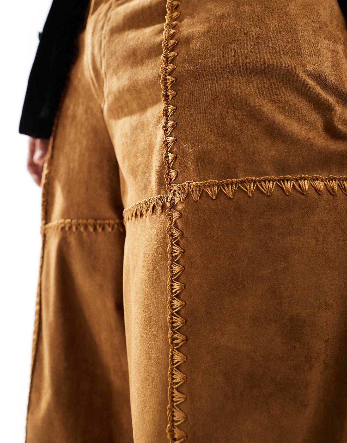 Sister Jane patchwork trousers in brown