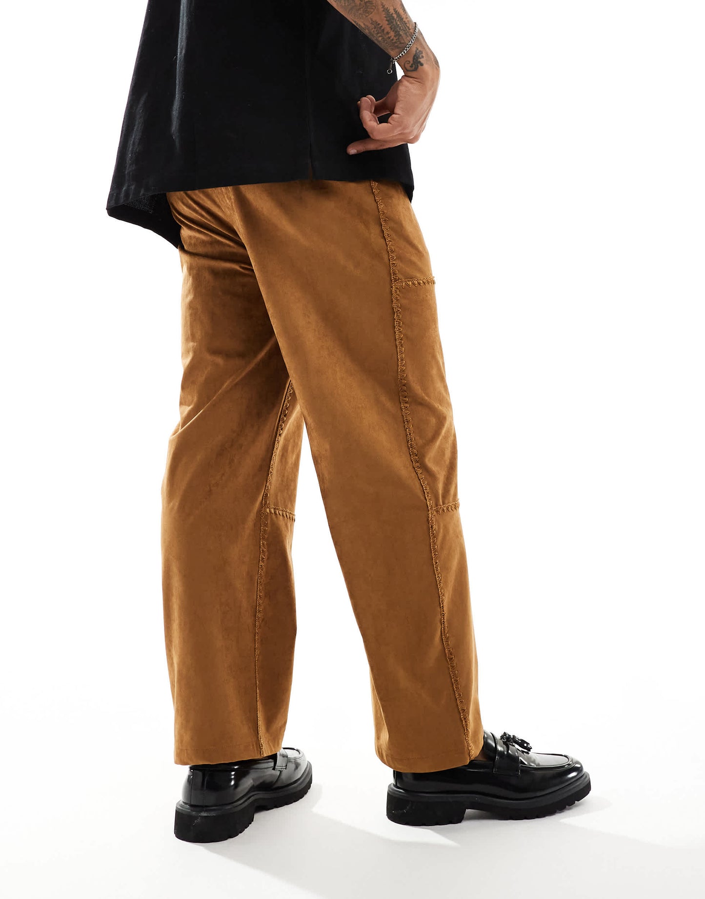 Sister Jane patchwork trousers in brown