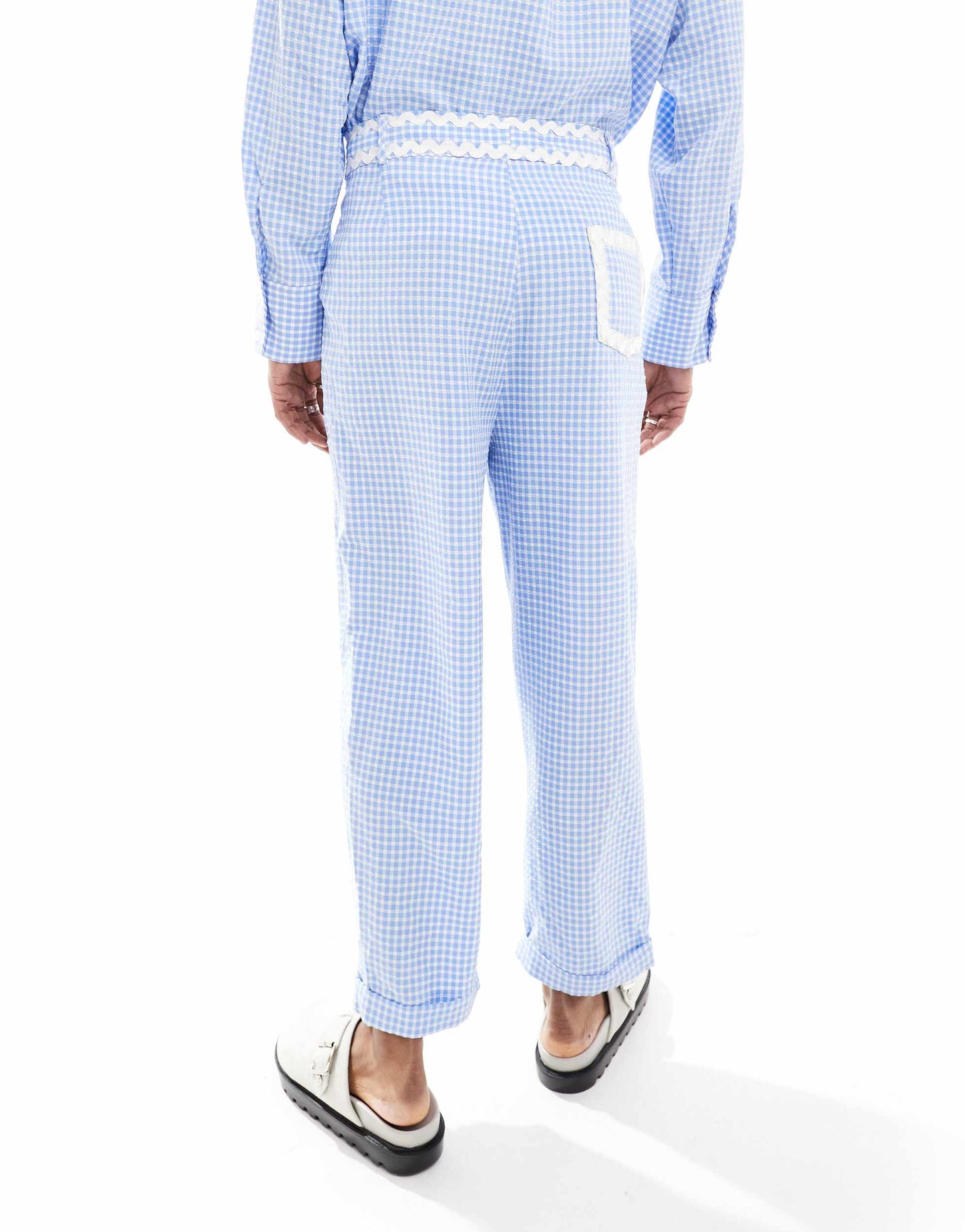 Sister Jane gingham trouser co-ord in blue
