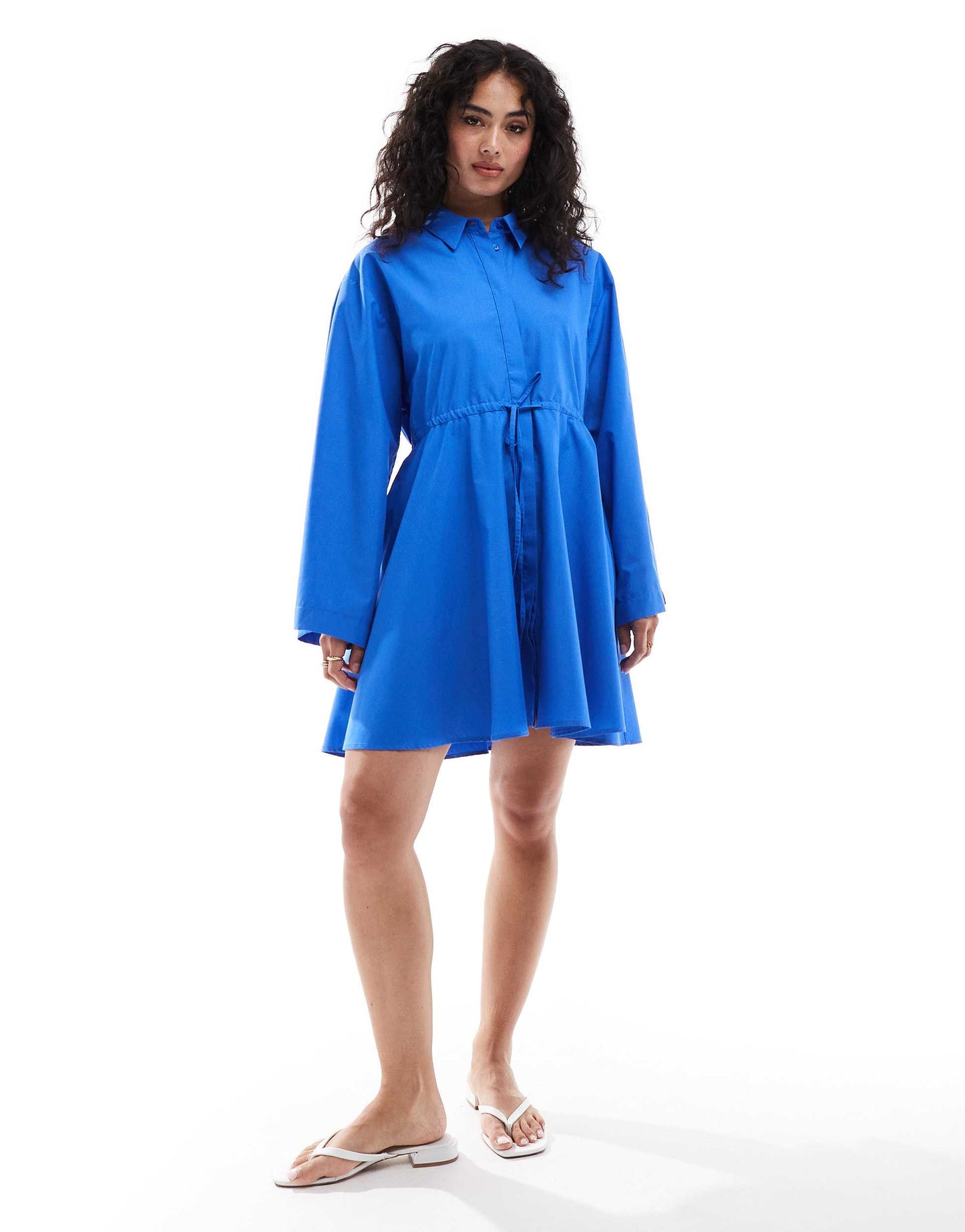 ASOS DESIGN shirt with channel front in hampton blue