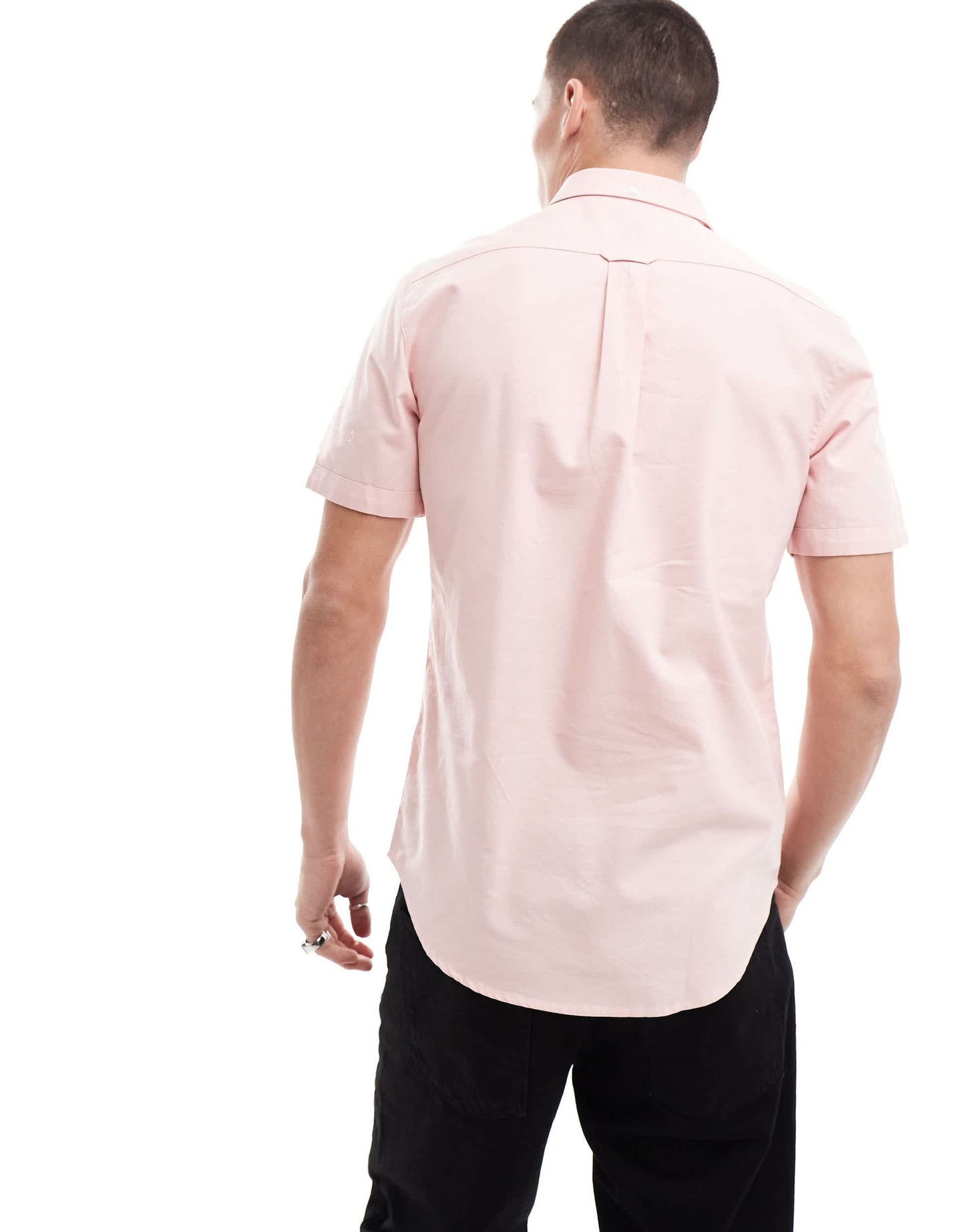 Farah Brewer slim fit short sleeve shirt in pink