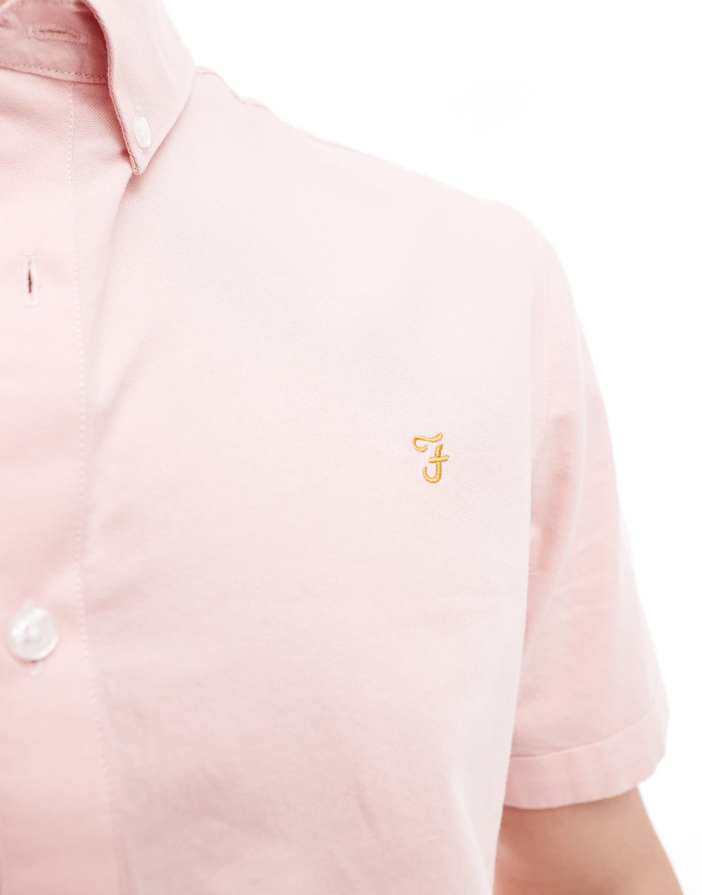 Farah Brewer slim fit short sleeve shirt in pink
