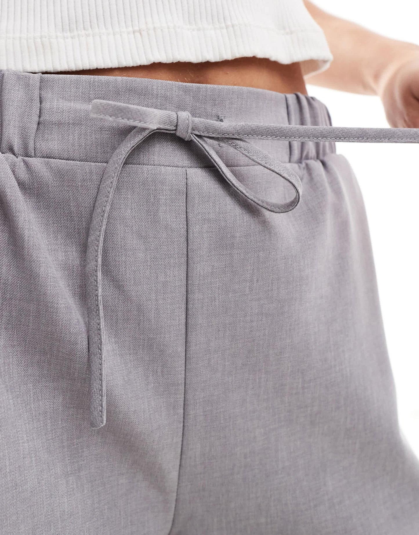 ASOS DESIGN Petite tailored pull on short in grey