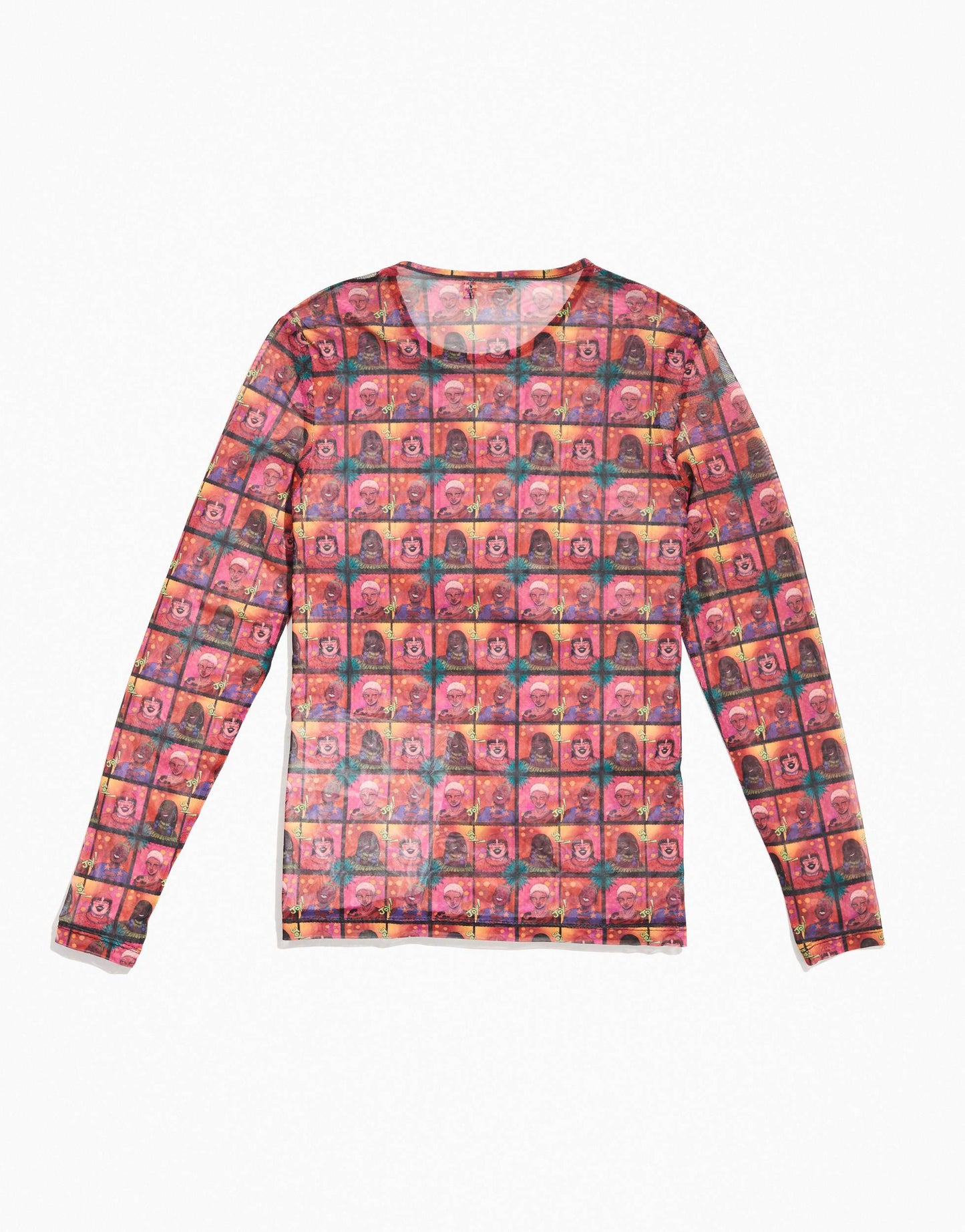 ASOS DESIGN PRIDE genderless long sleeve t-shirt in printed mesh