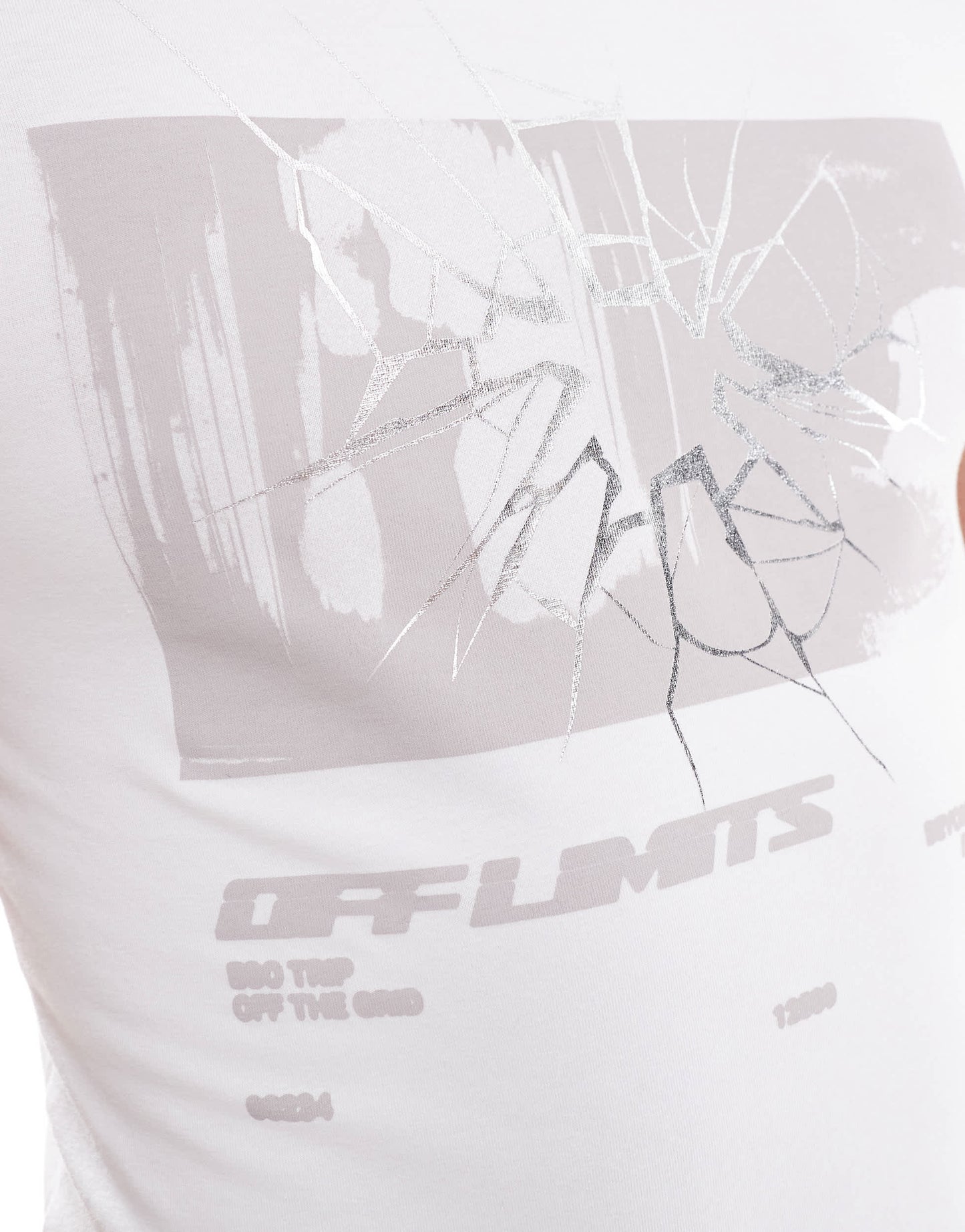 ASOS DESIGN muscle fit t-shirt in white with shattered front print