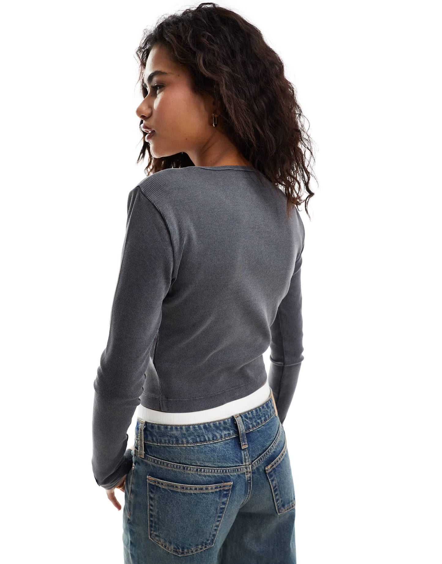 Calvin Klein Jeans rib cardigan in washed black