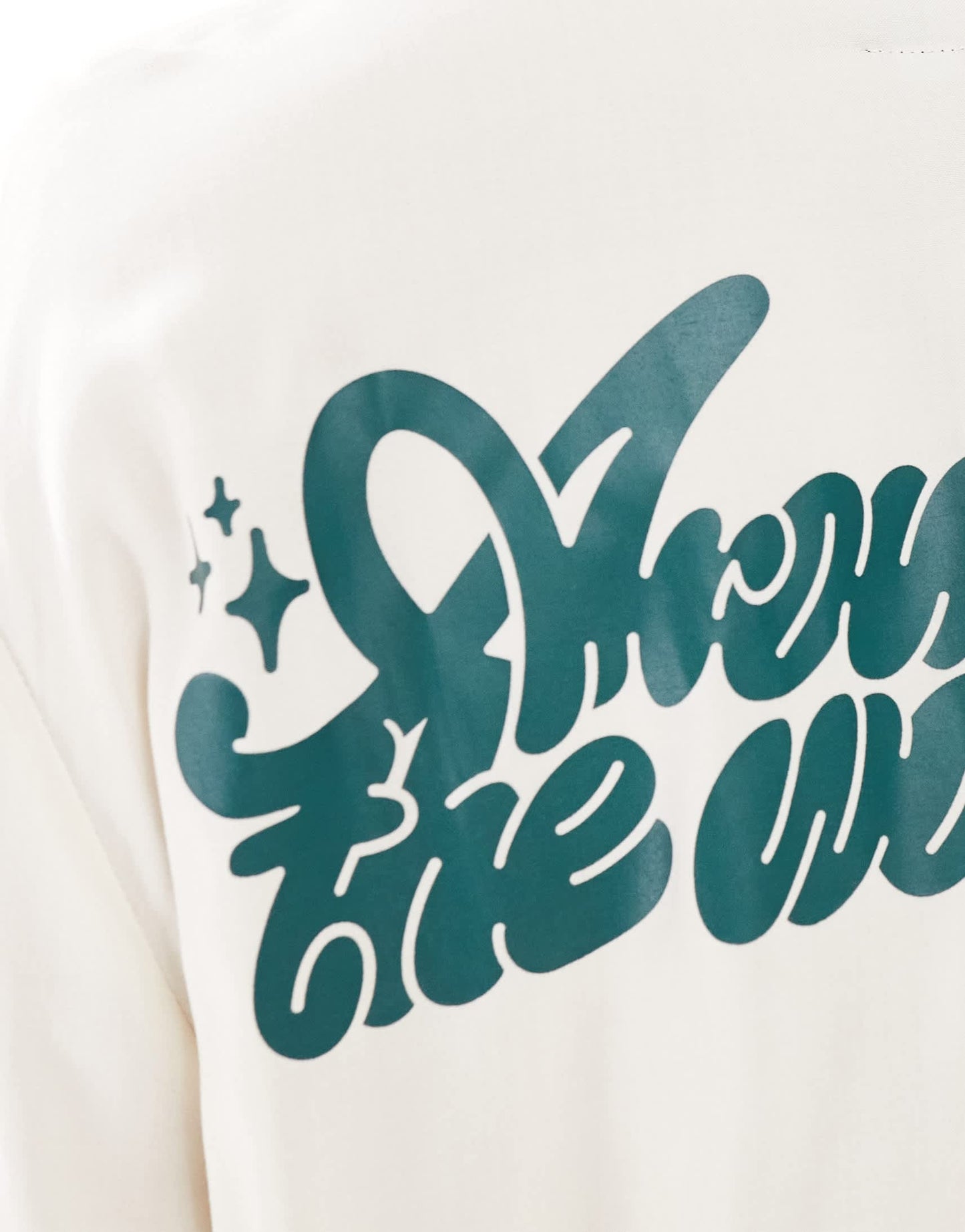 Dr Denim Madi short sleeve relaxed fit summer shirt with world back graphic print in ecru exclusive to ASOS