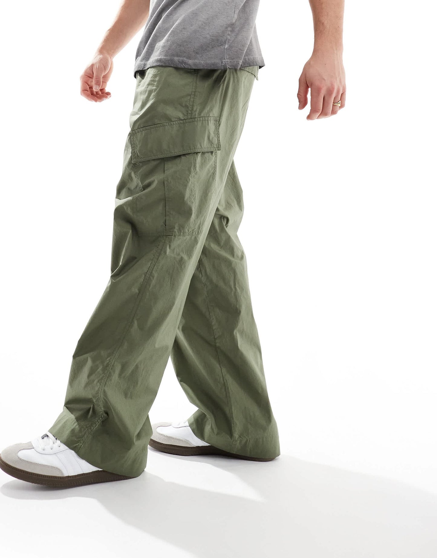 AllSaints Verge straight leg cargo trousers in khaki