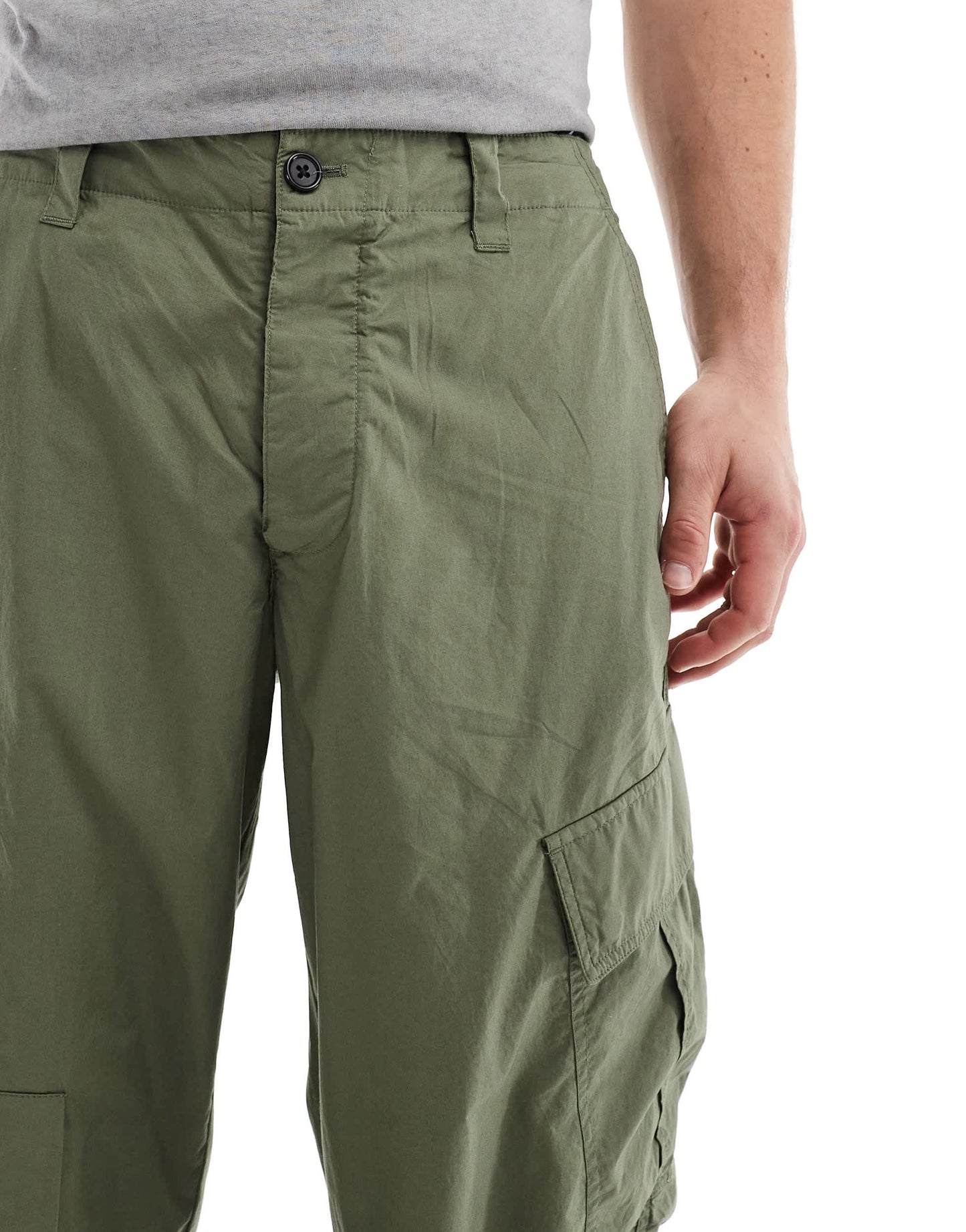 AllSaints Verge straight leg cargo trousers in khaki
