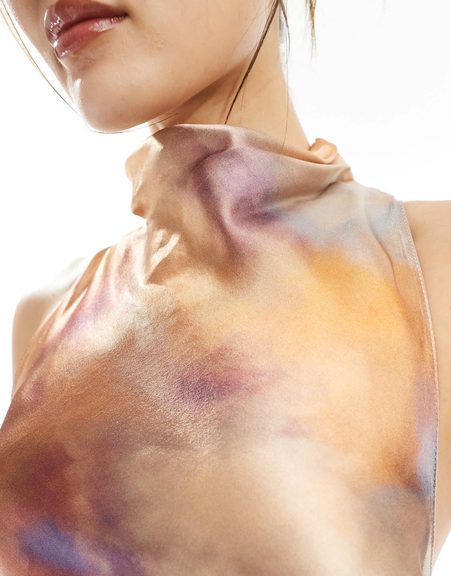 River Island halter cowl slip dress in purple