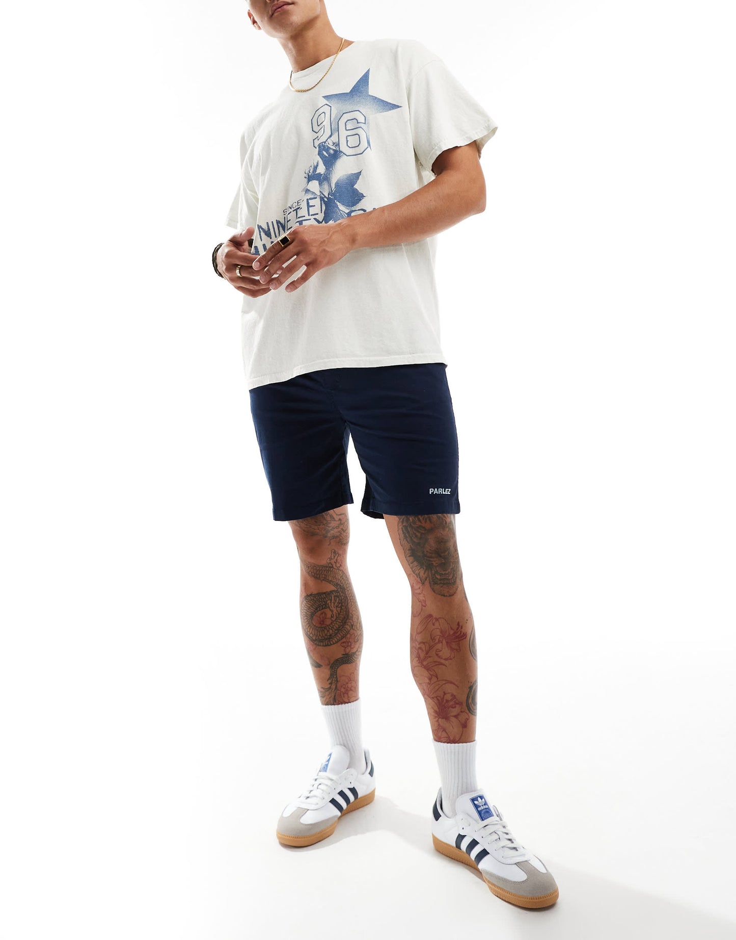 Parlez Blake relaxed shorts in navy