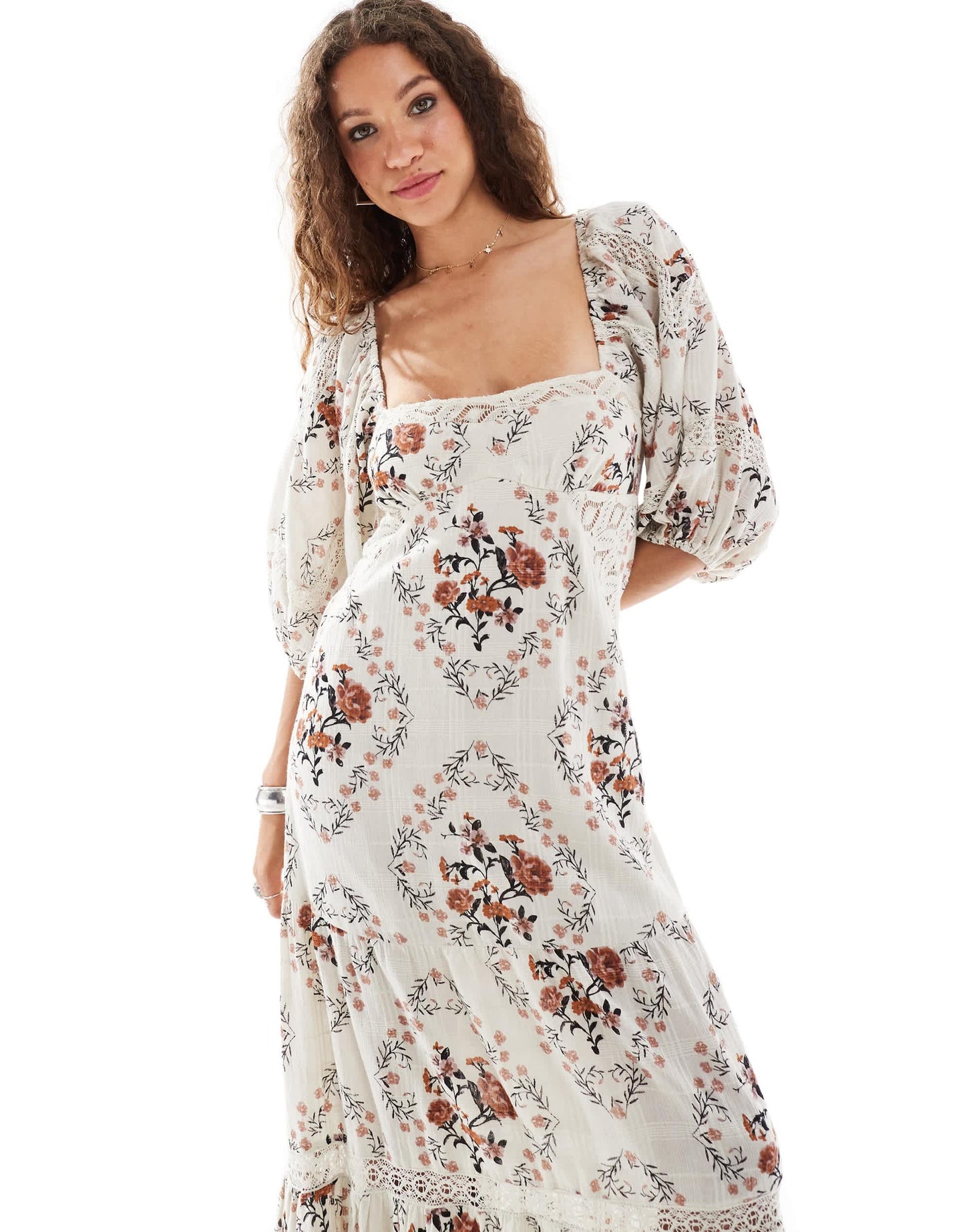Free People broderie maxi dress in white