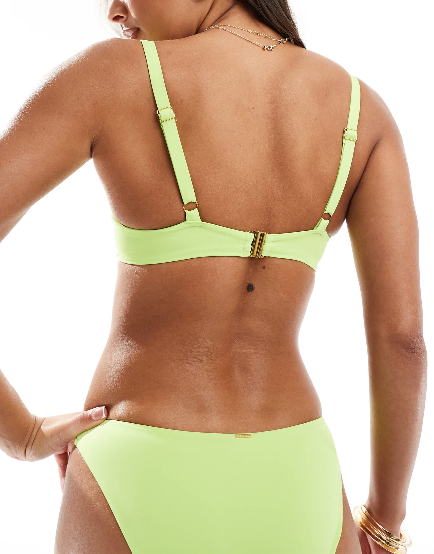 Boux Avenue Jamaica plunge bikini top in lime