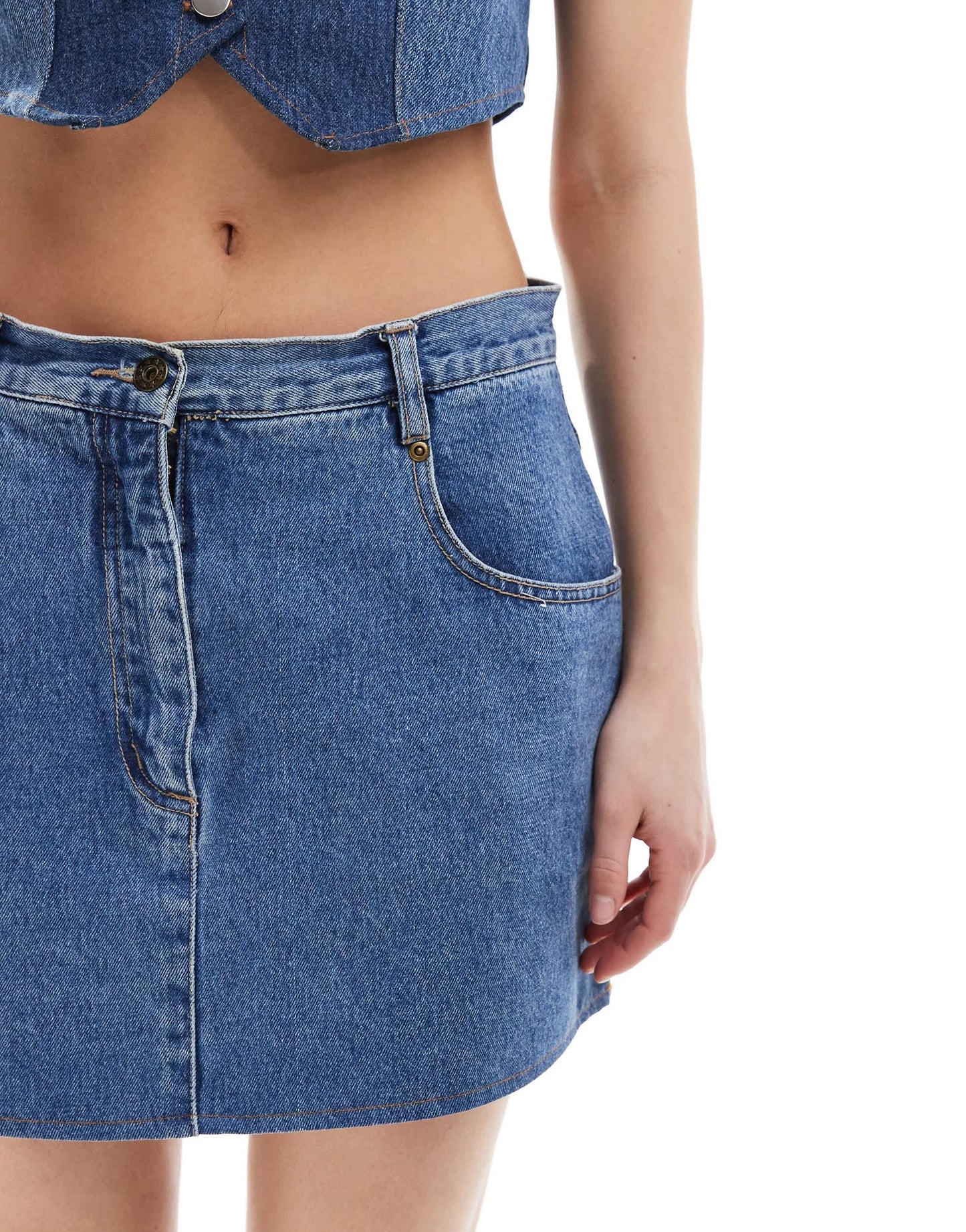 Reclaimed Vintage Revived x Glass Onion denim mini skirt