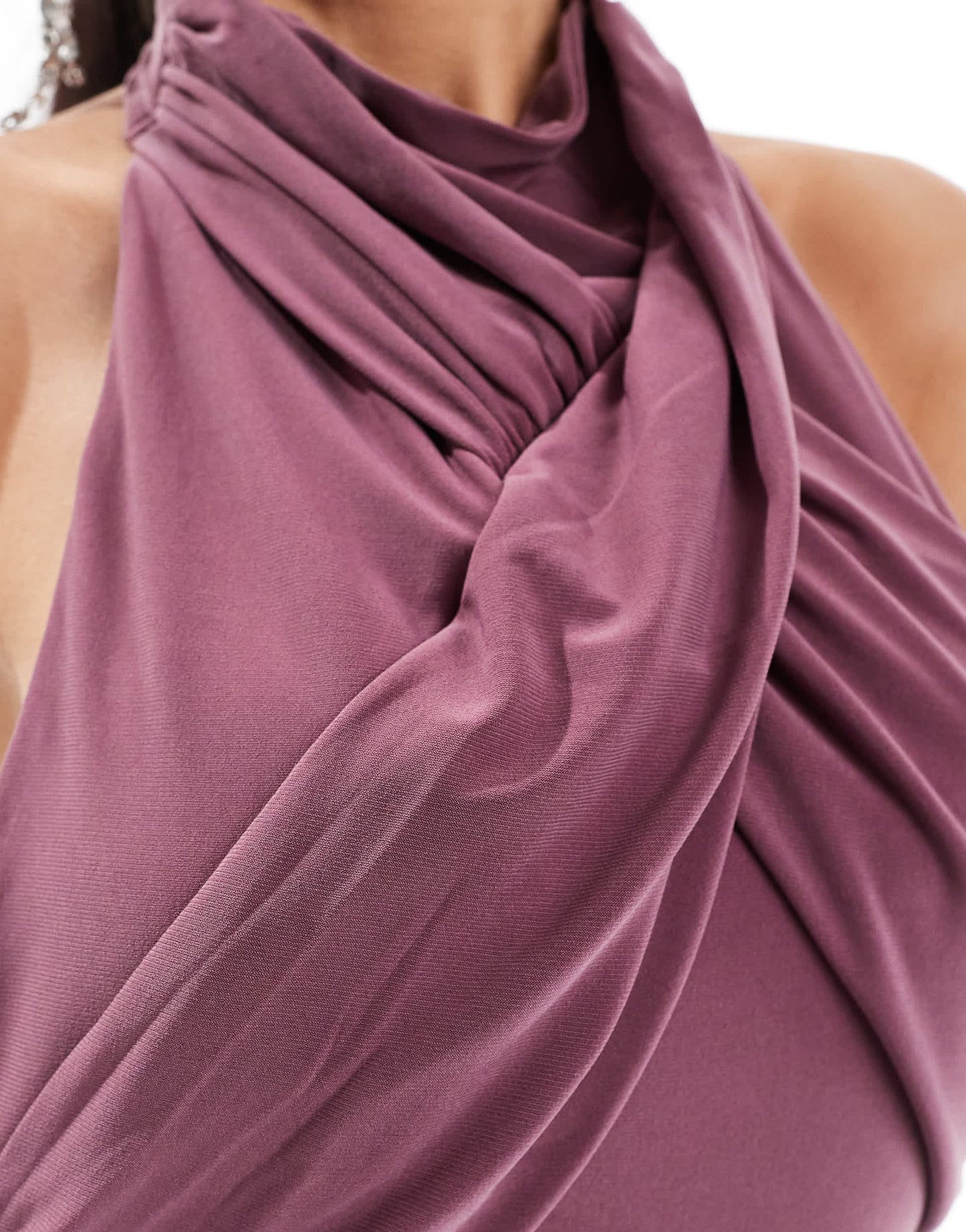 ASOS DESIGN sleeveless wrap front maxi dress in dusty purple