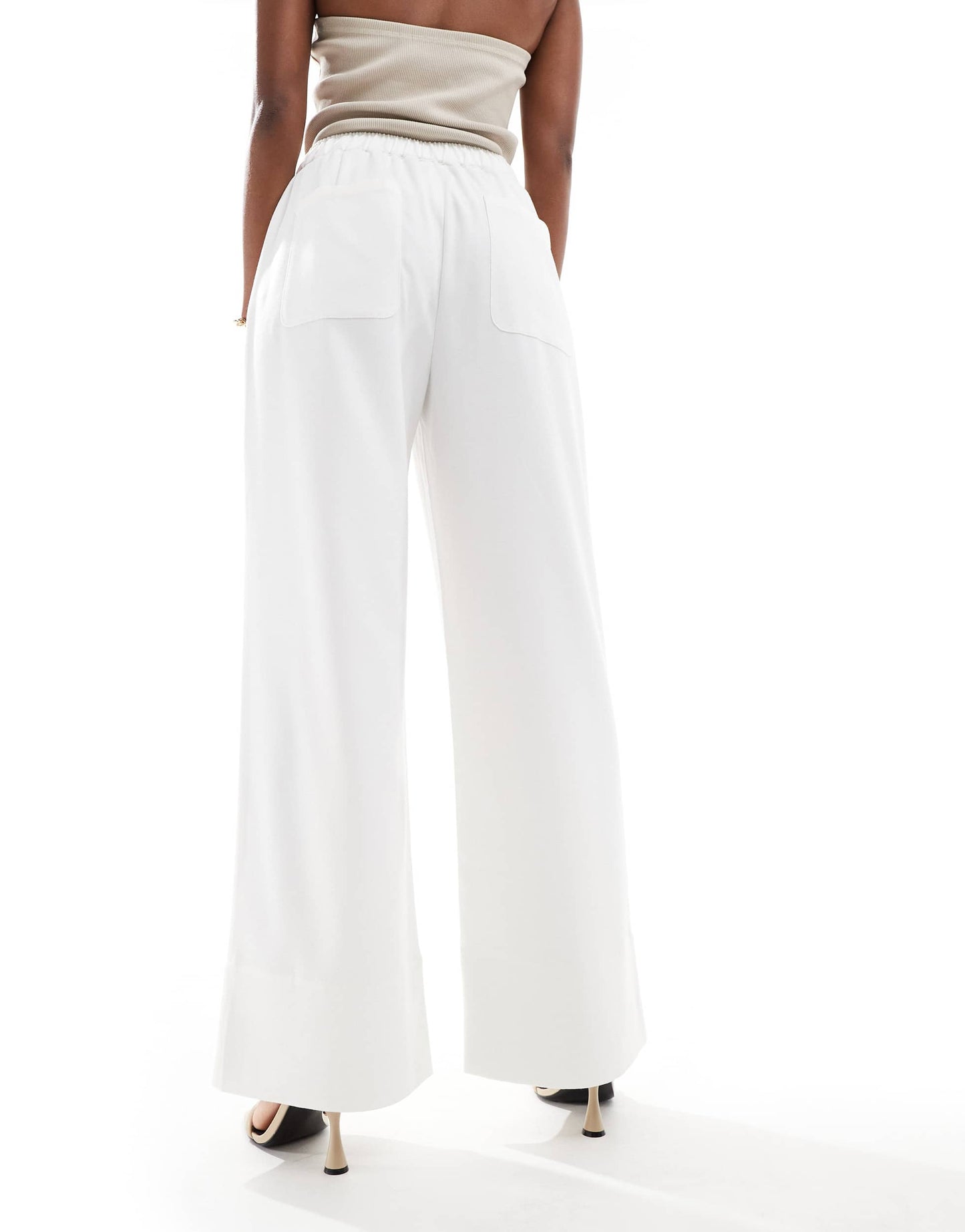 ASOS DESIGN flannel pyjama trousers in ecru