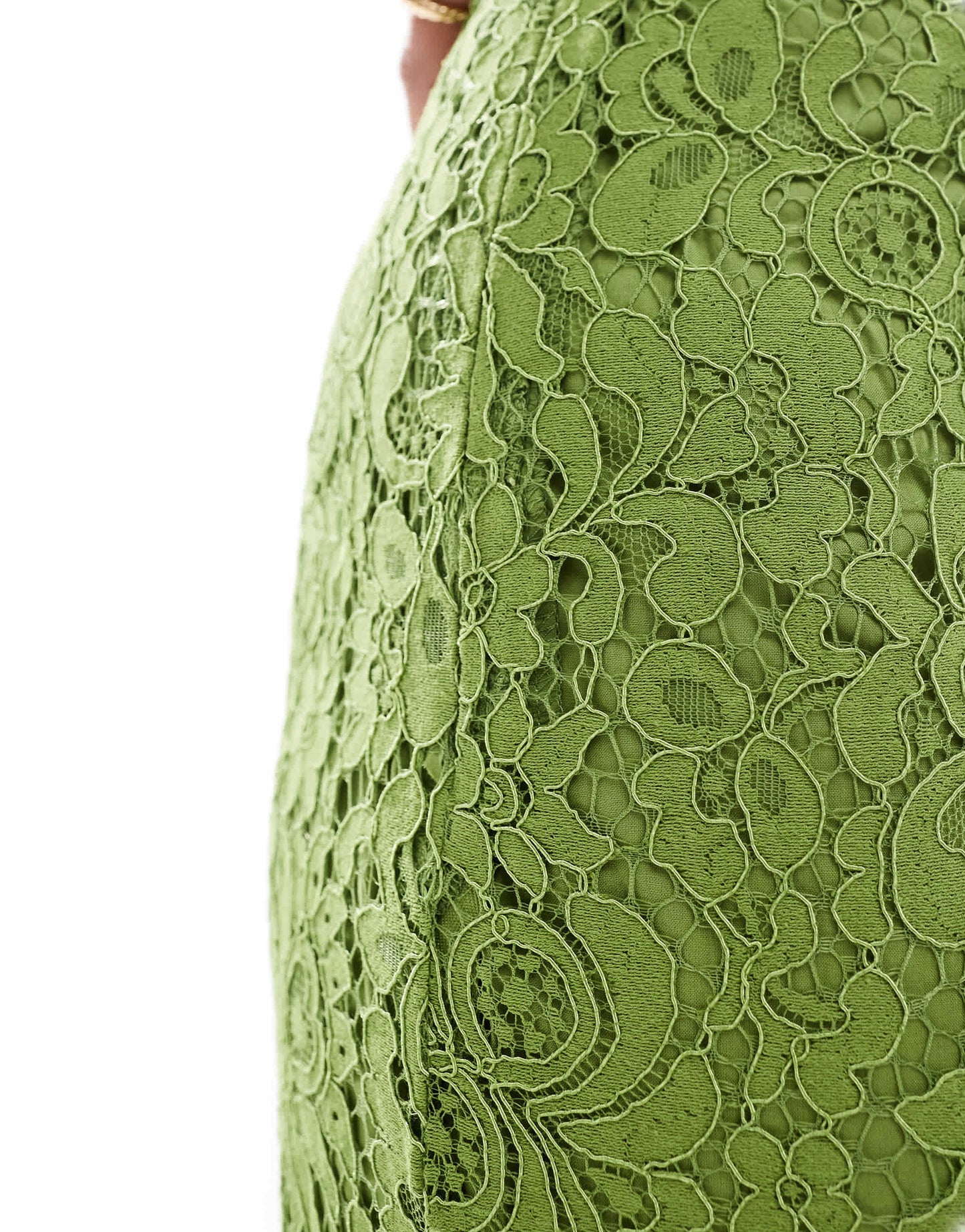 Object wide leg lace trouser co-ord in green
