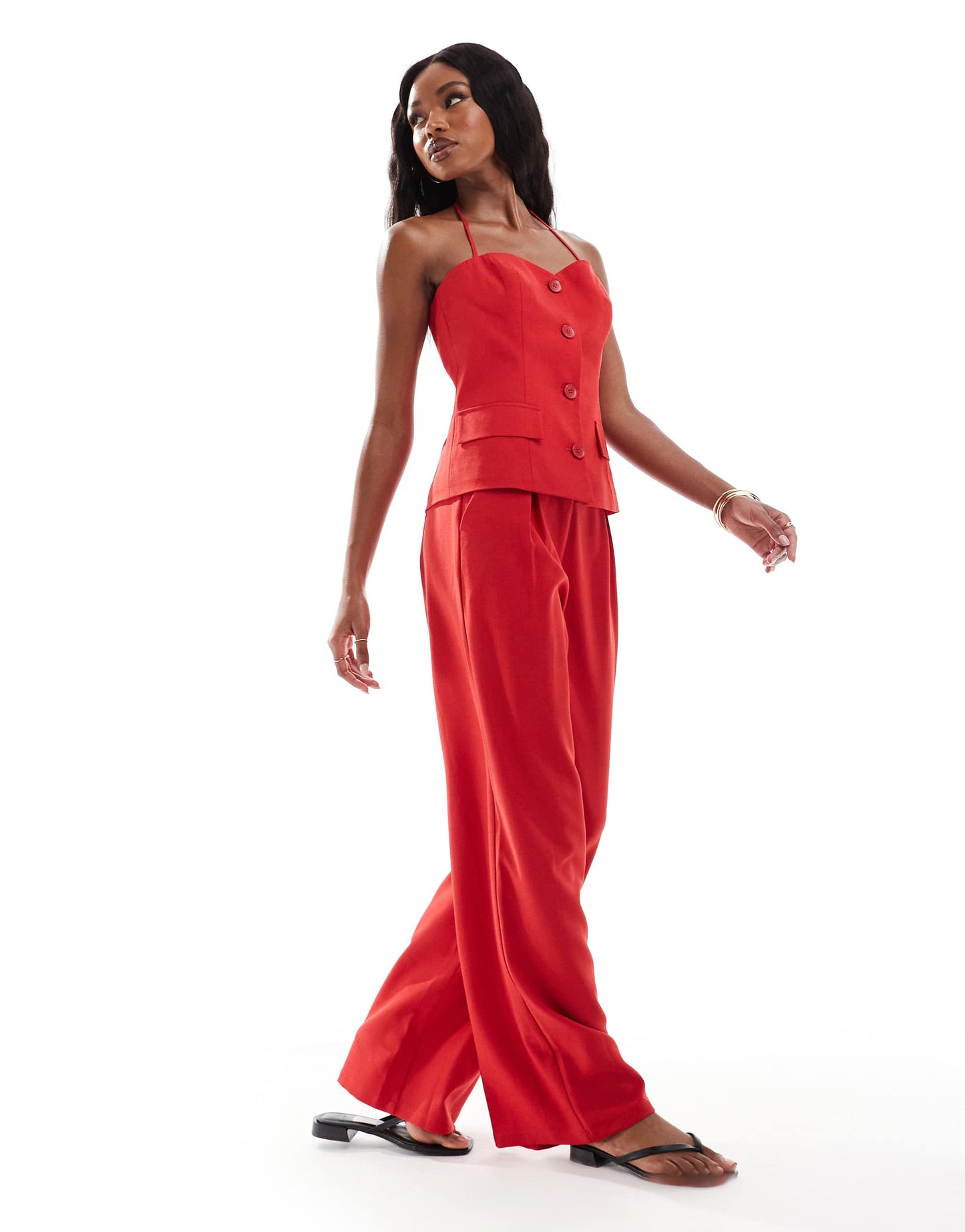 Extro & Vert wide leg trousers co-ord in red