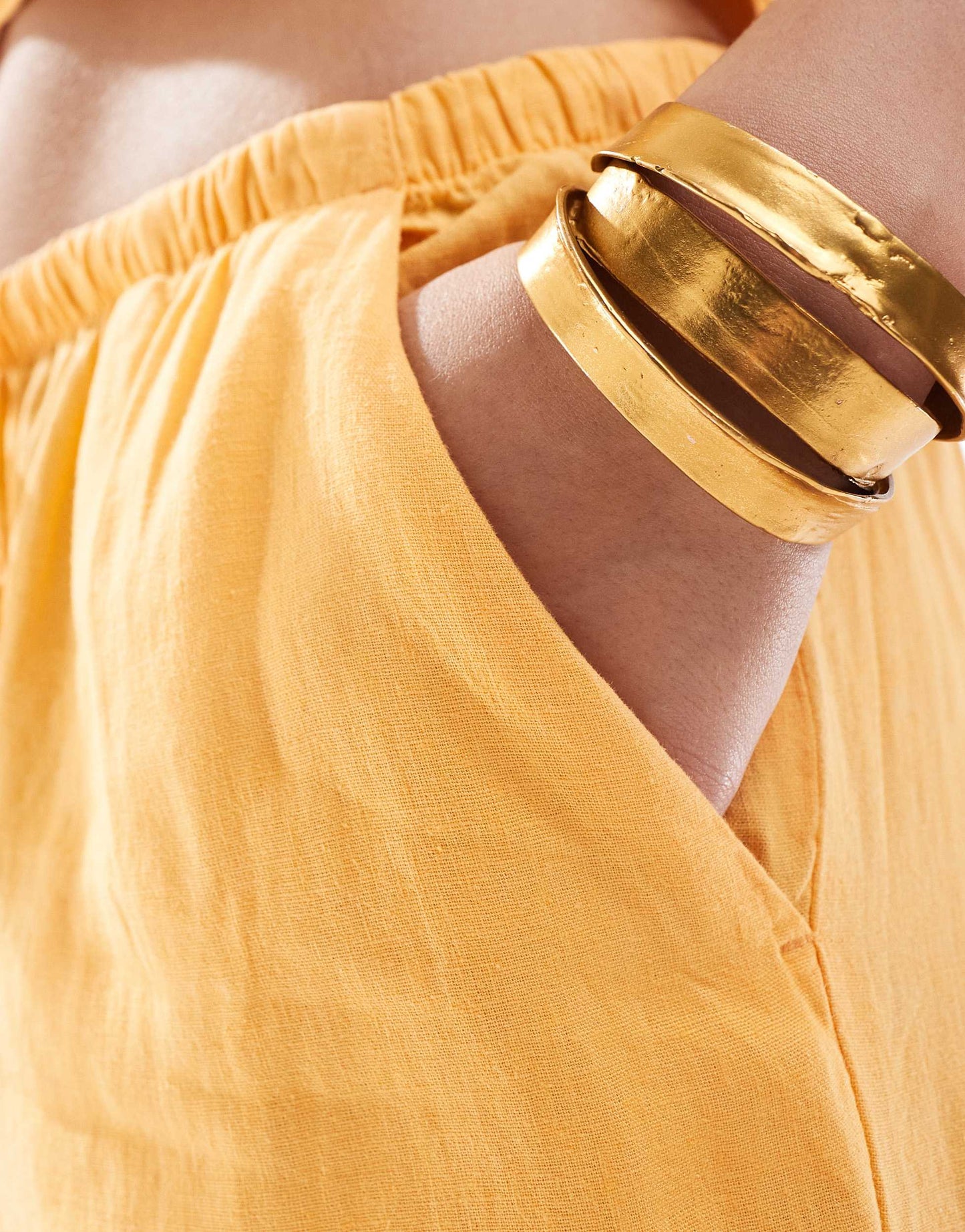 JDY linen mix straight leg trouser co-ord in orange