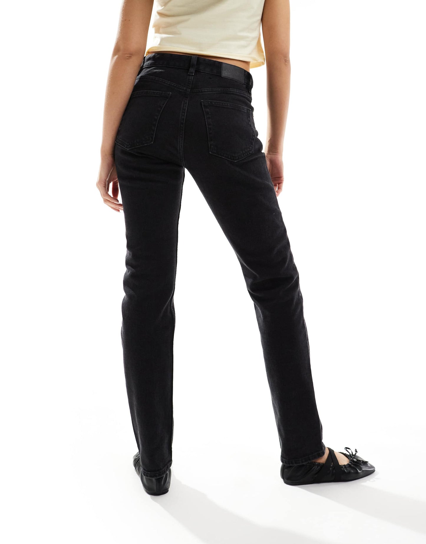 Monki Ako comfort stretch slim leg jeans in black wash