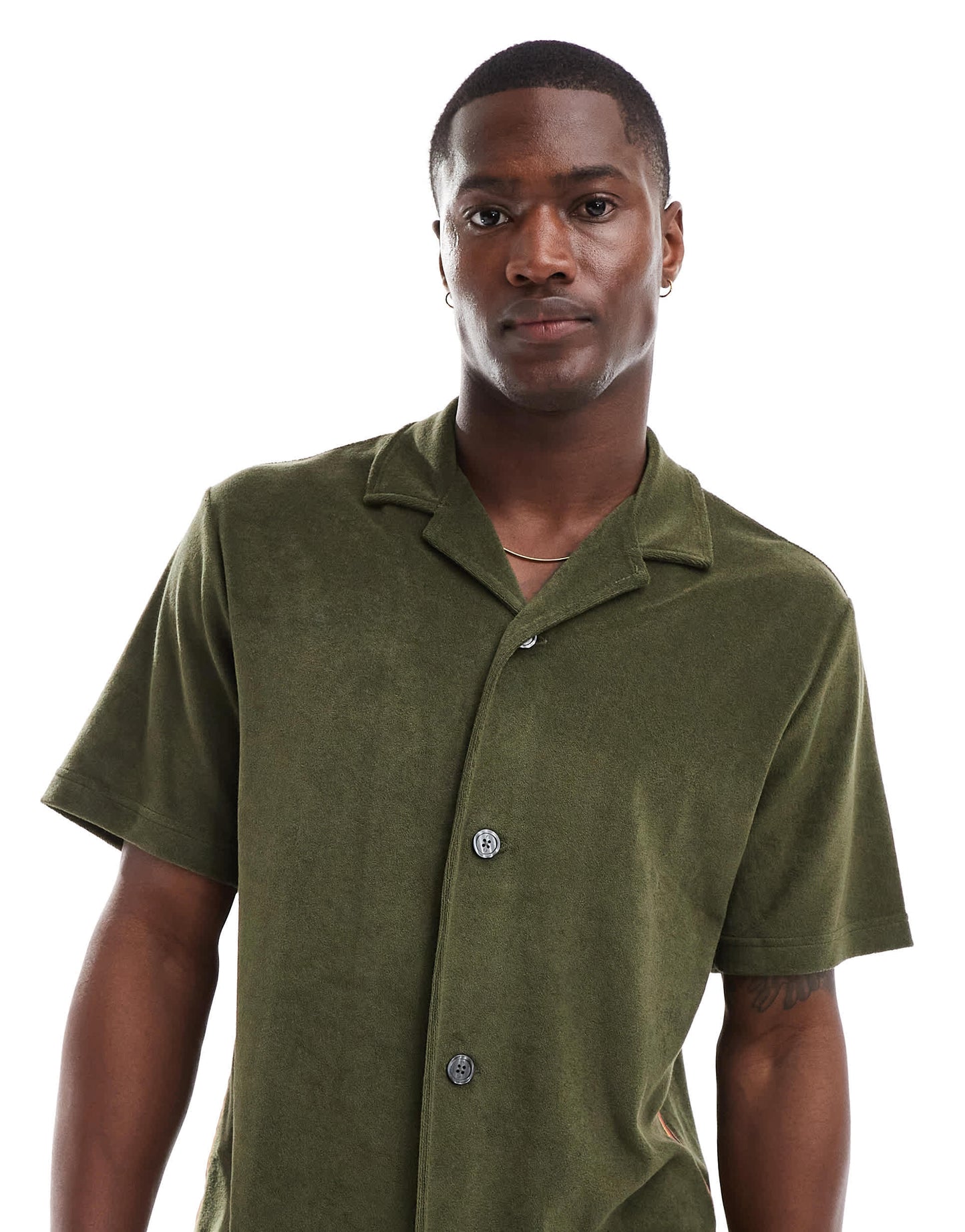 PS Paul Smith towel stripe short sleeve shirt co-ord in khaki
