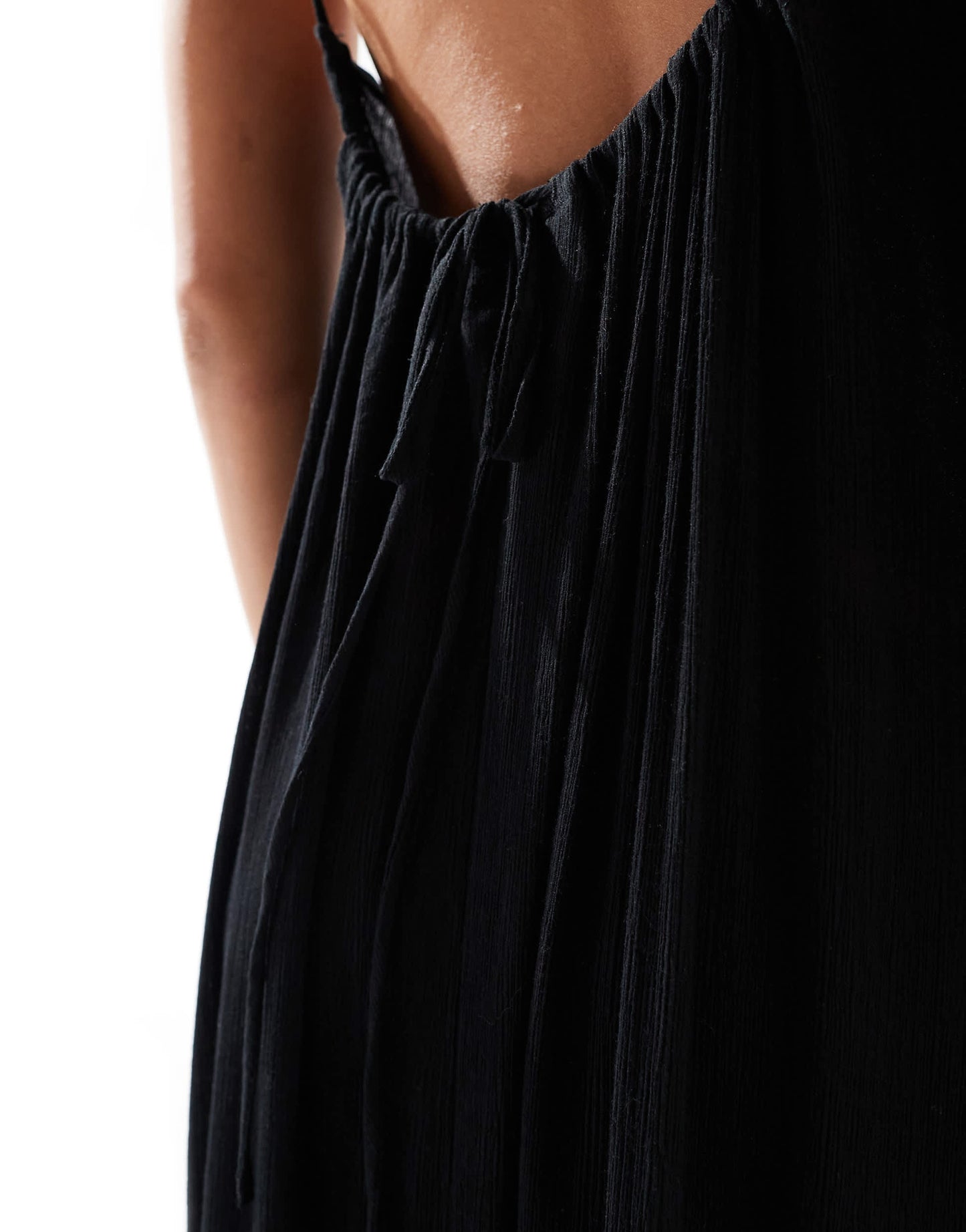 Weekday Cyndra floaty crepe maxi cami dress in black
