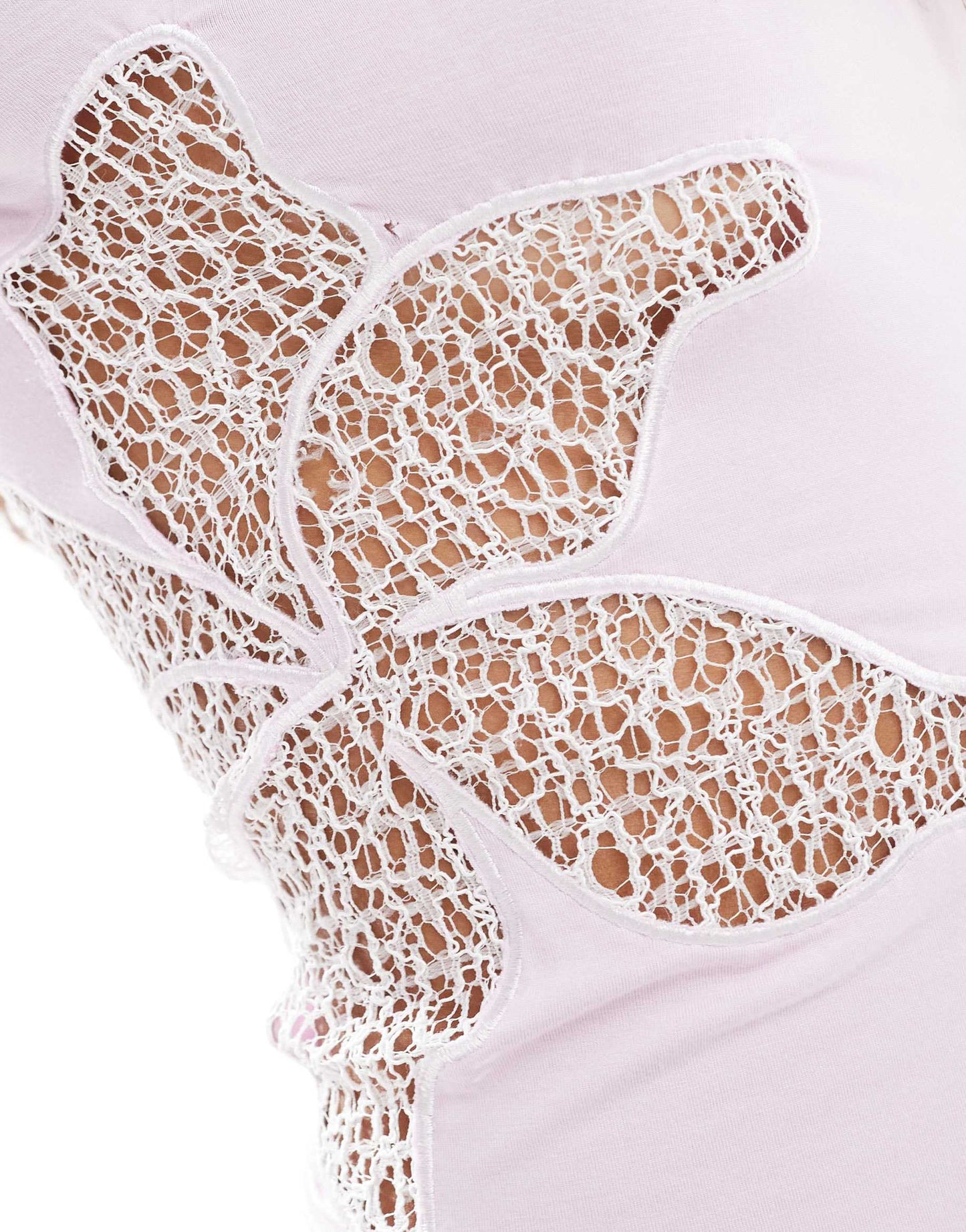 Heretic Nine Exclusive one shoulder slinky top with floral lace cut out