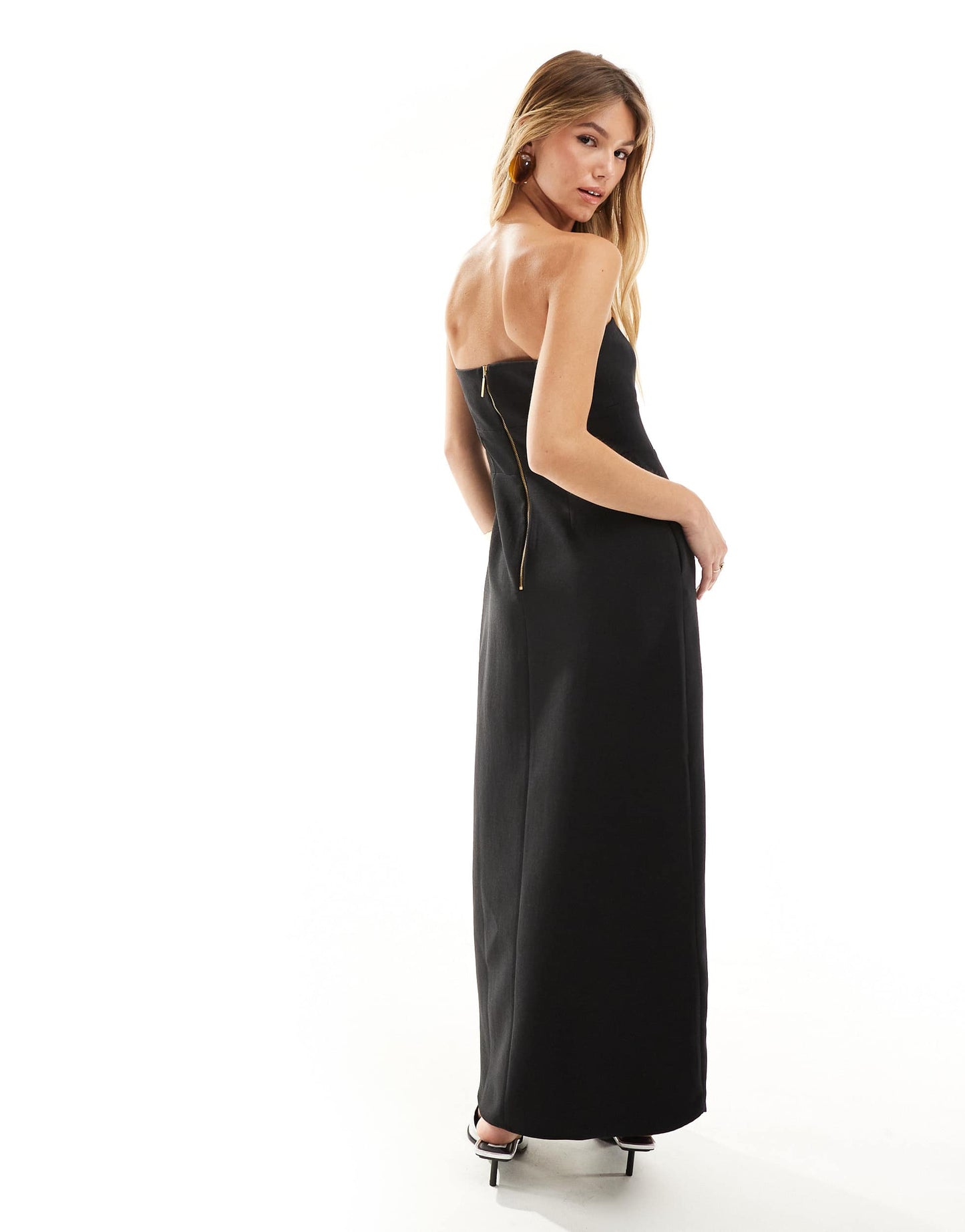 Closet London bandeau tailored midi dress in black