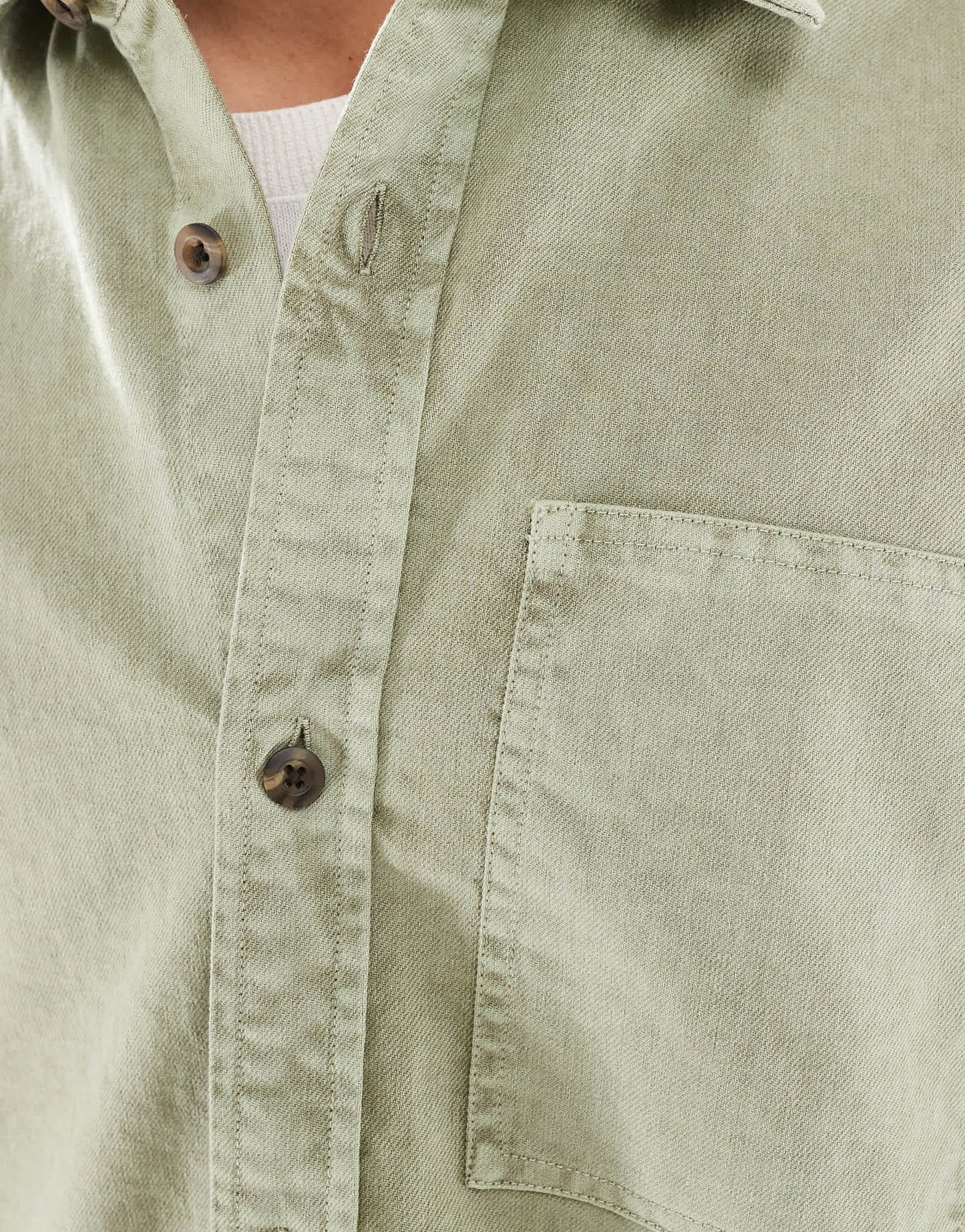 River Island long sleeve overshirt in khaki