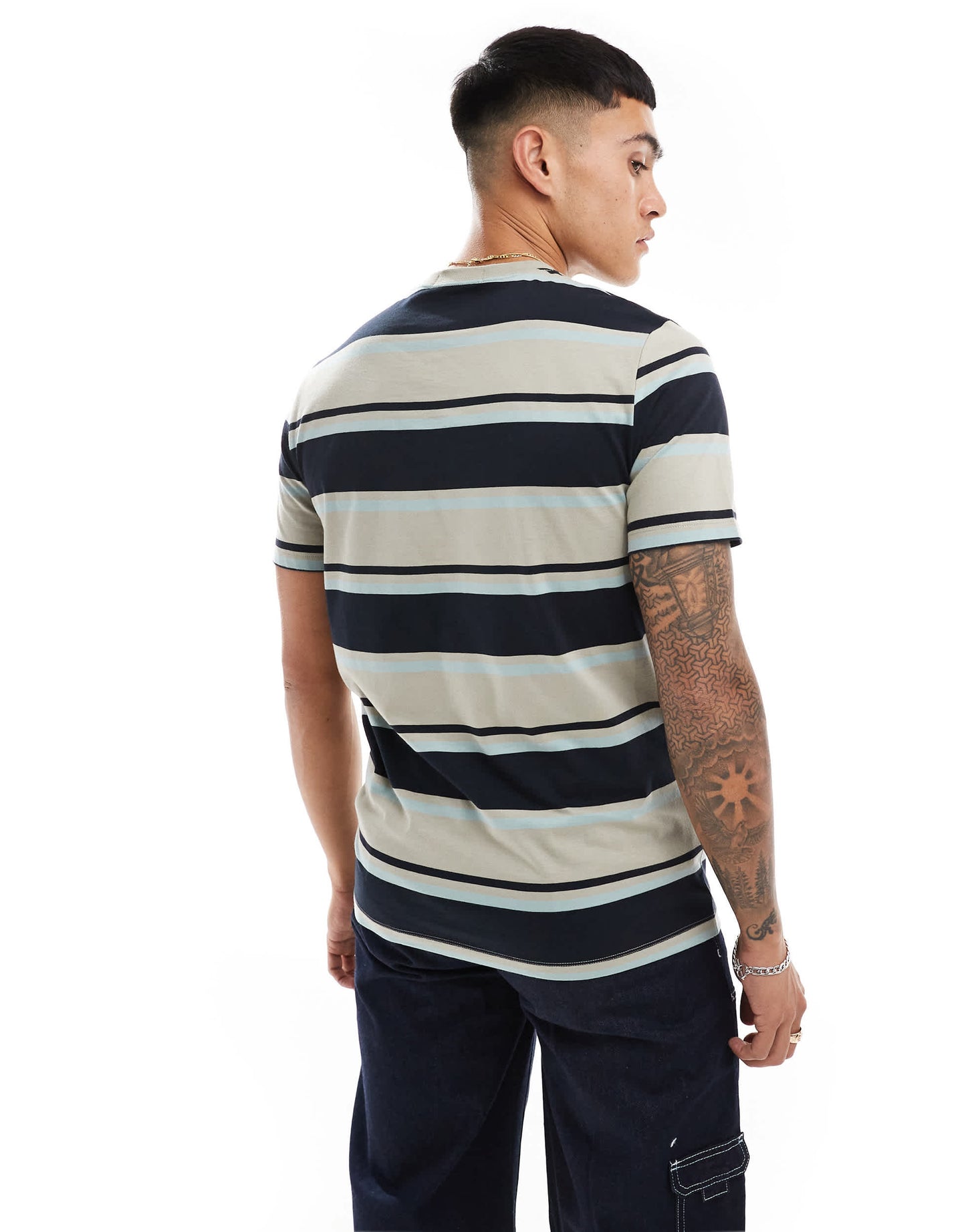Fred Perry bold stripe t-shirt in navy and grey