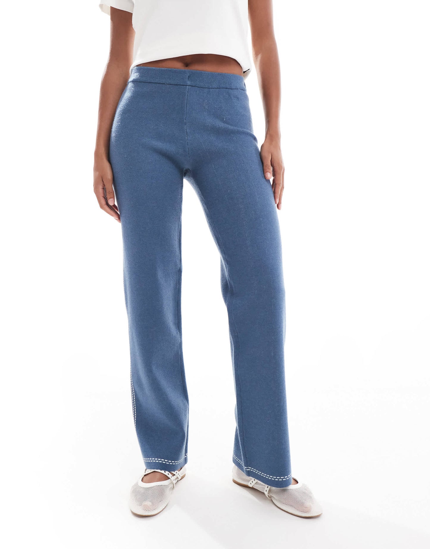 Object knitted trouser co-ord in blue