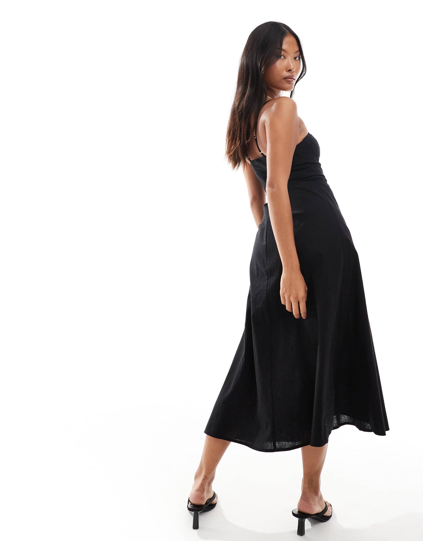 Nobody's Child Petite Pippem midi dress in black