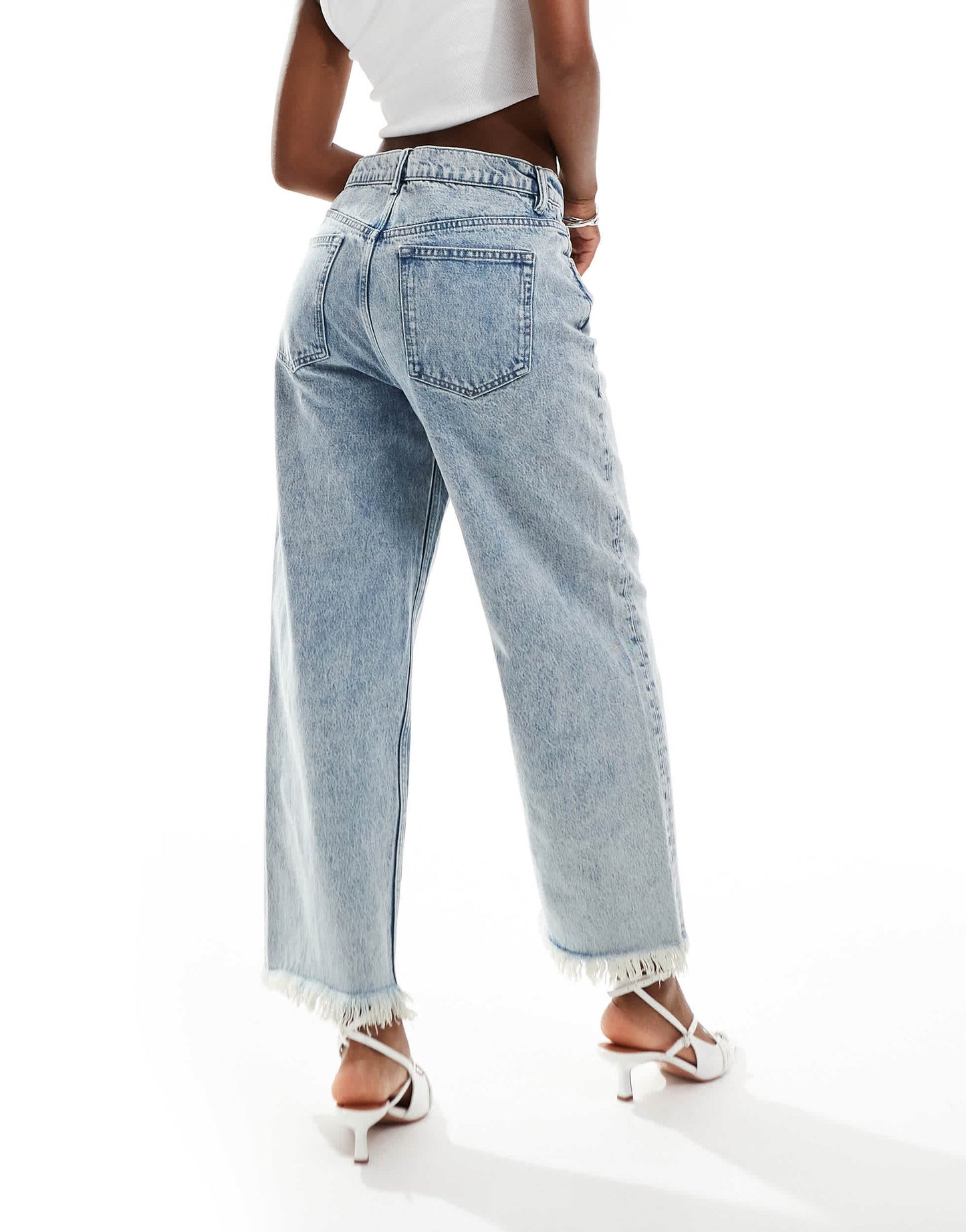 AllSaints Blake cropped straight jeans in light indigo