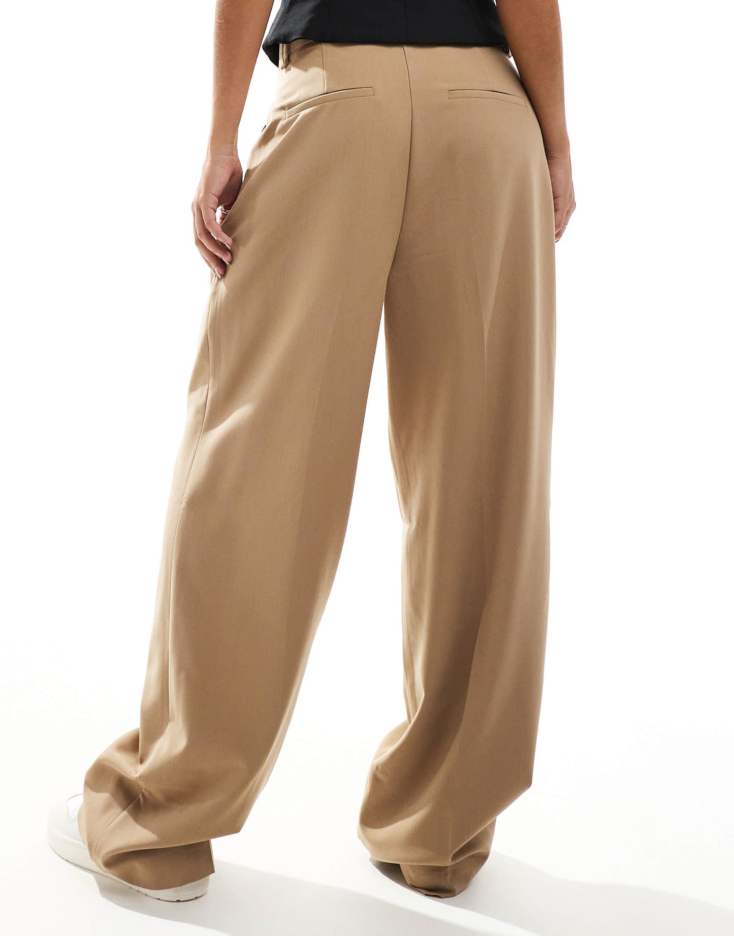 Vero Moda wide leg dad trousers in camel
