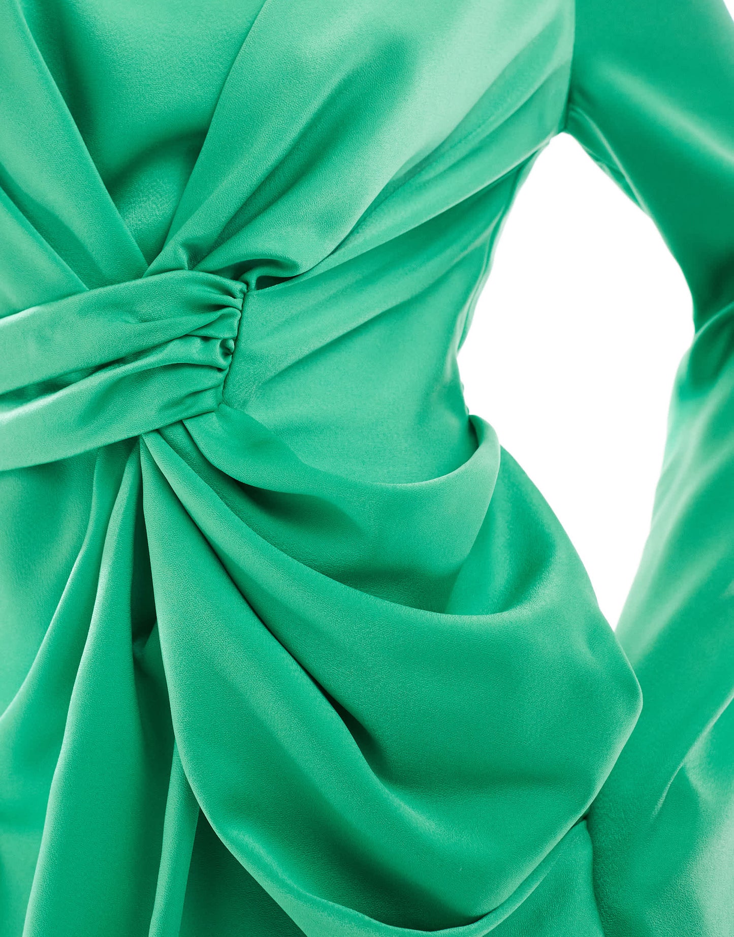 ASOS DESIGN twist front fluted sleeve maxi dress in green