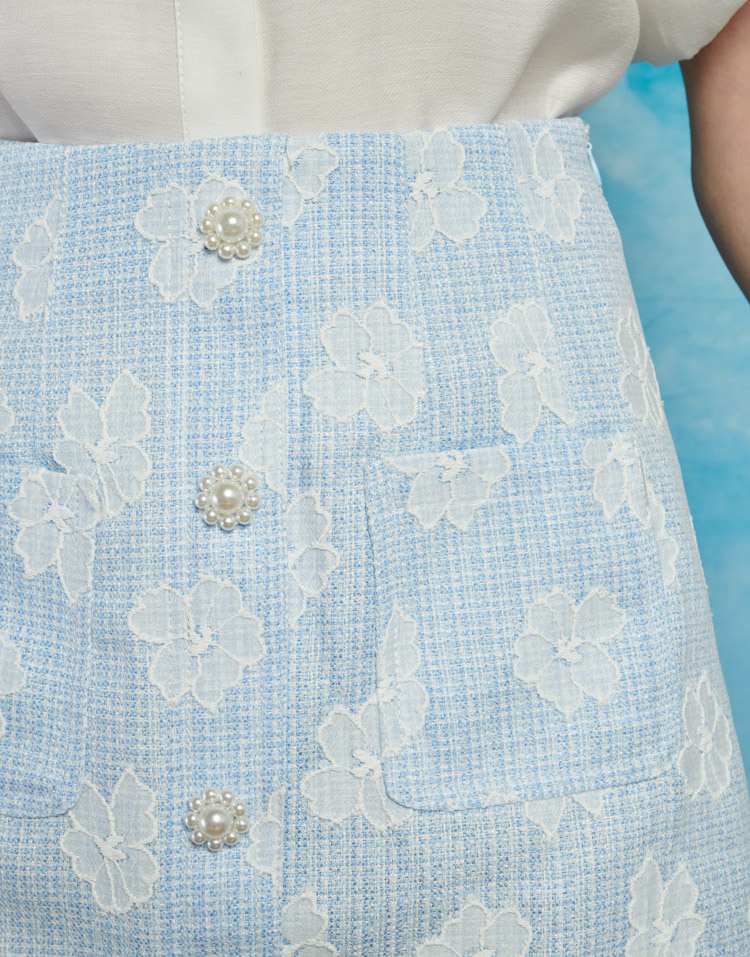 Sister Jane boucle mini skirt co-ord in blue