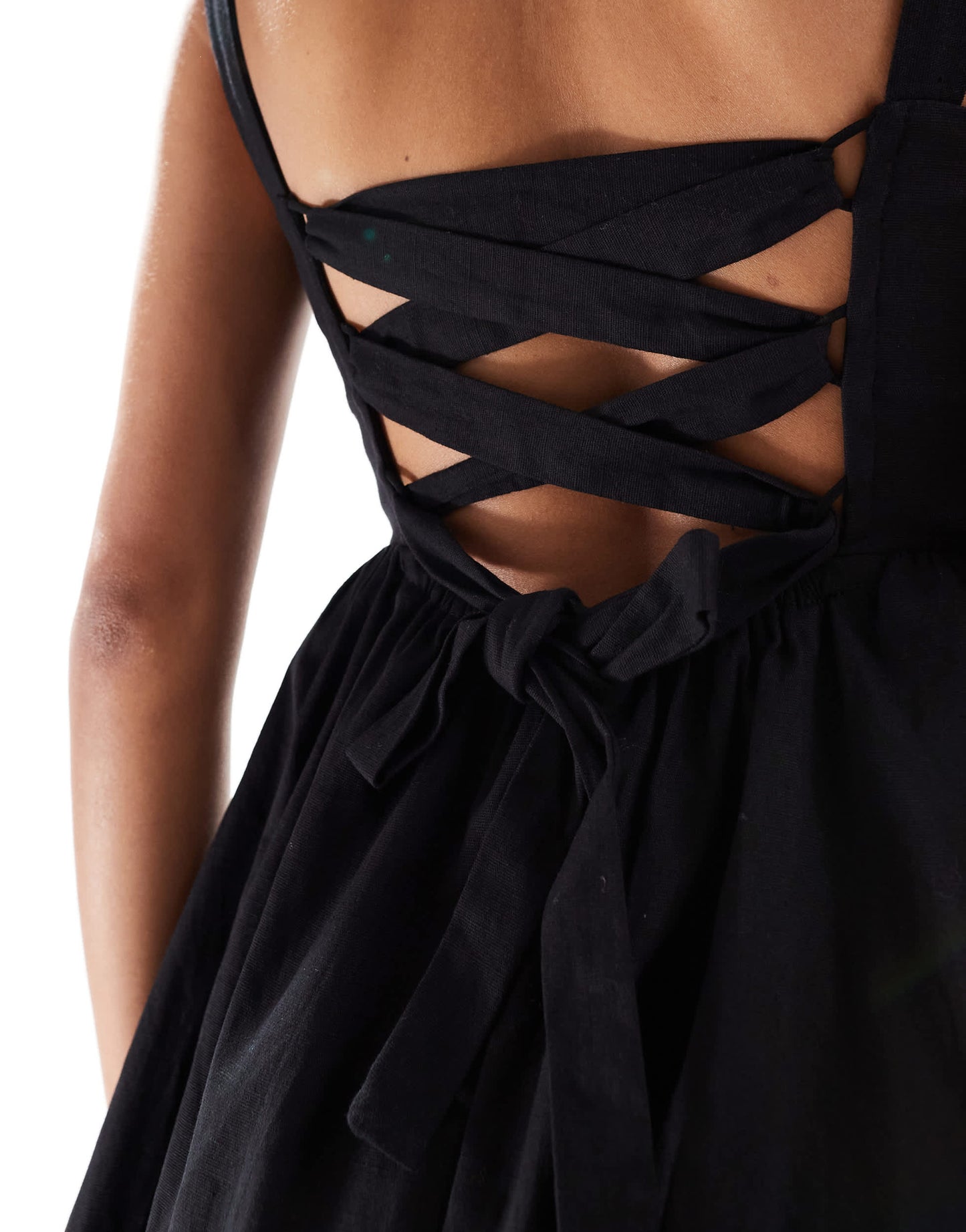 Kiss The Sky corset mini dress in black
