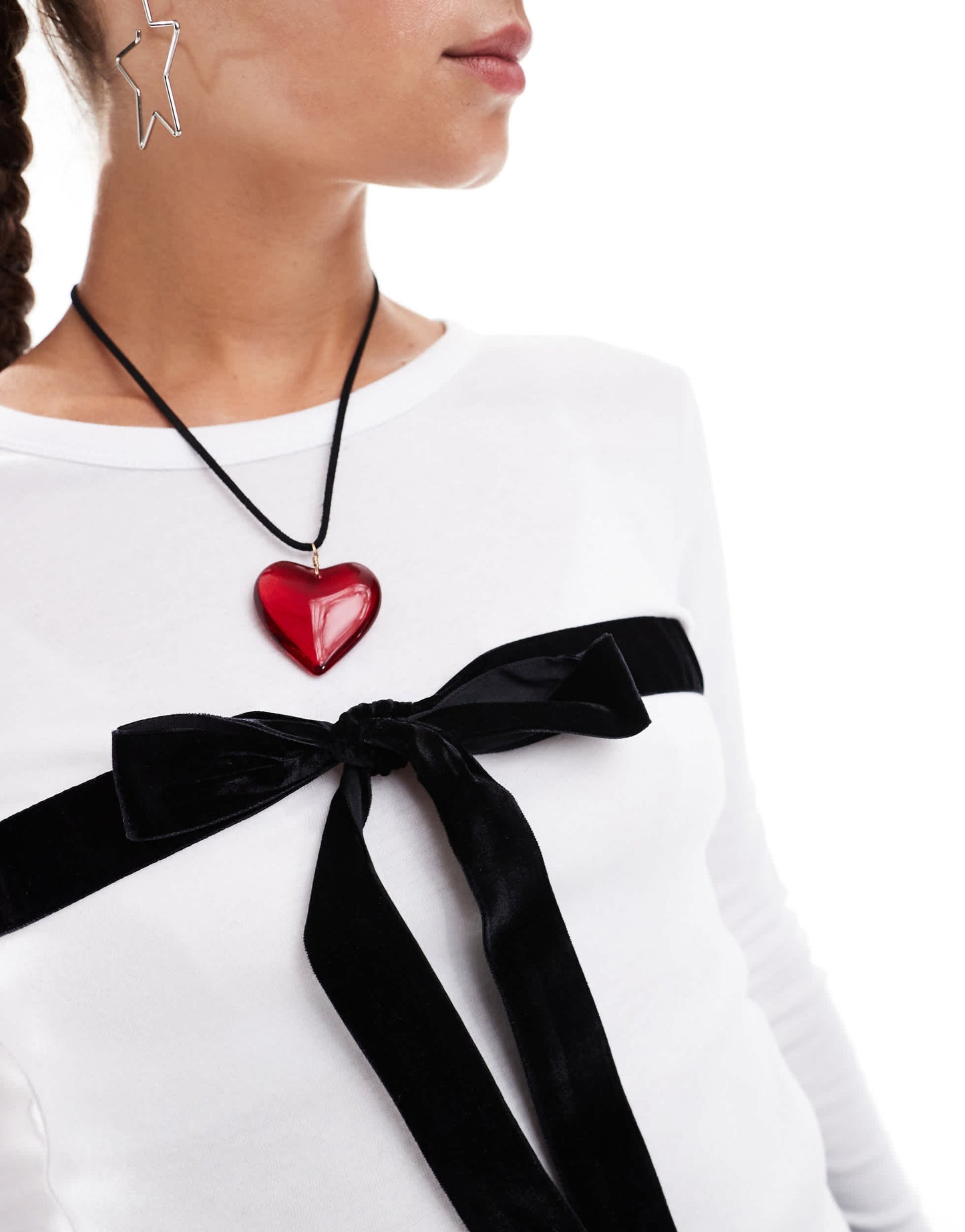 Basic Pleasure Mode beau long sleeve top in white