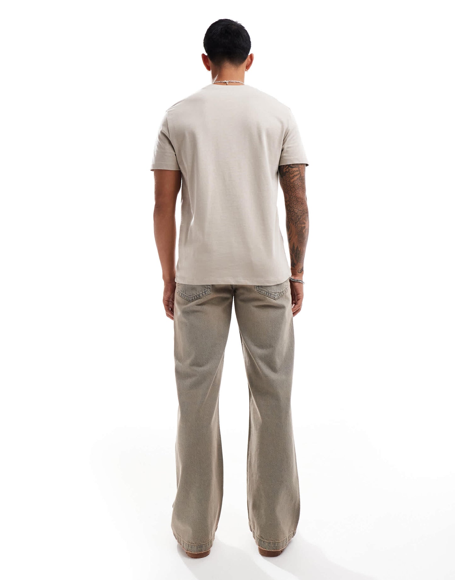 ASOS DESIGN wide flare jean in light wash with tint