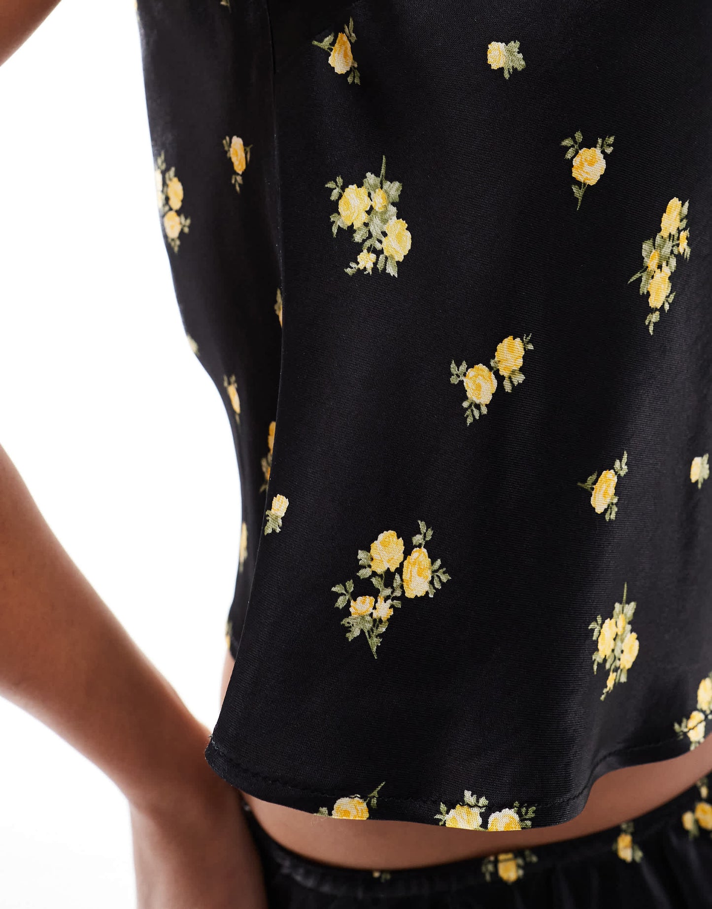 River Island ditsy floral cami top co-ord in black