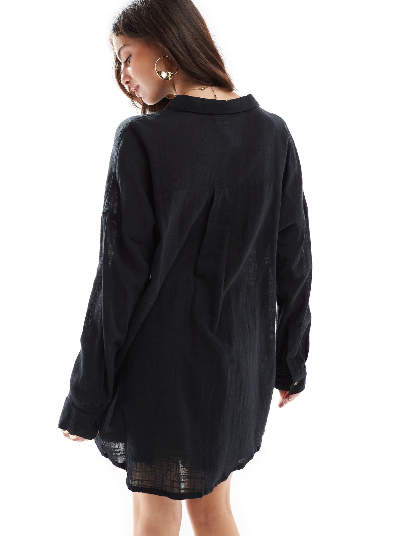 Cotton On Swing beach shirt in black