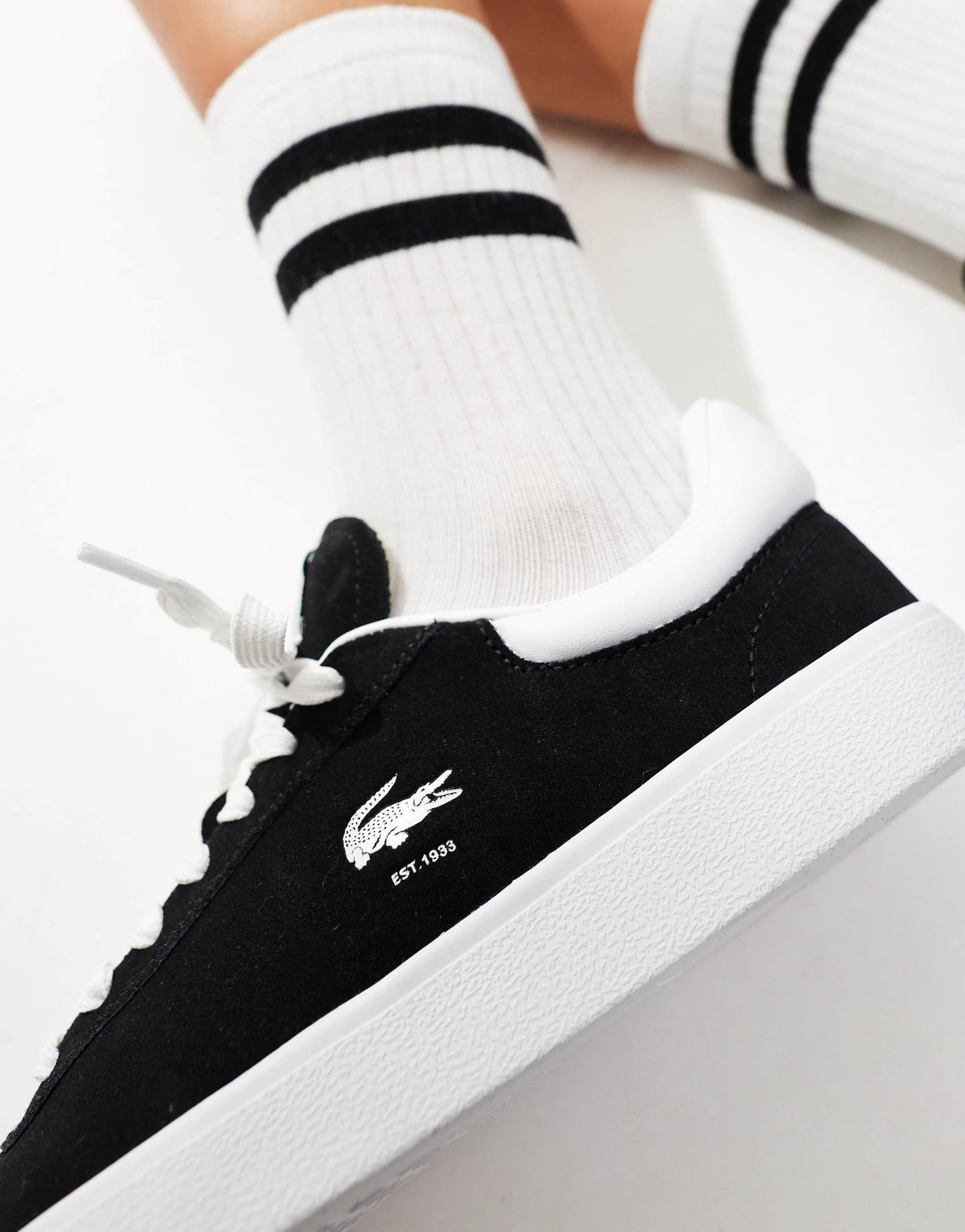 Lacoste Baseshot 223 trainers in black suede