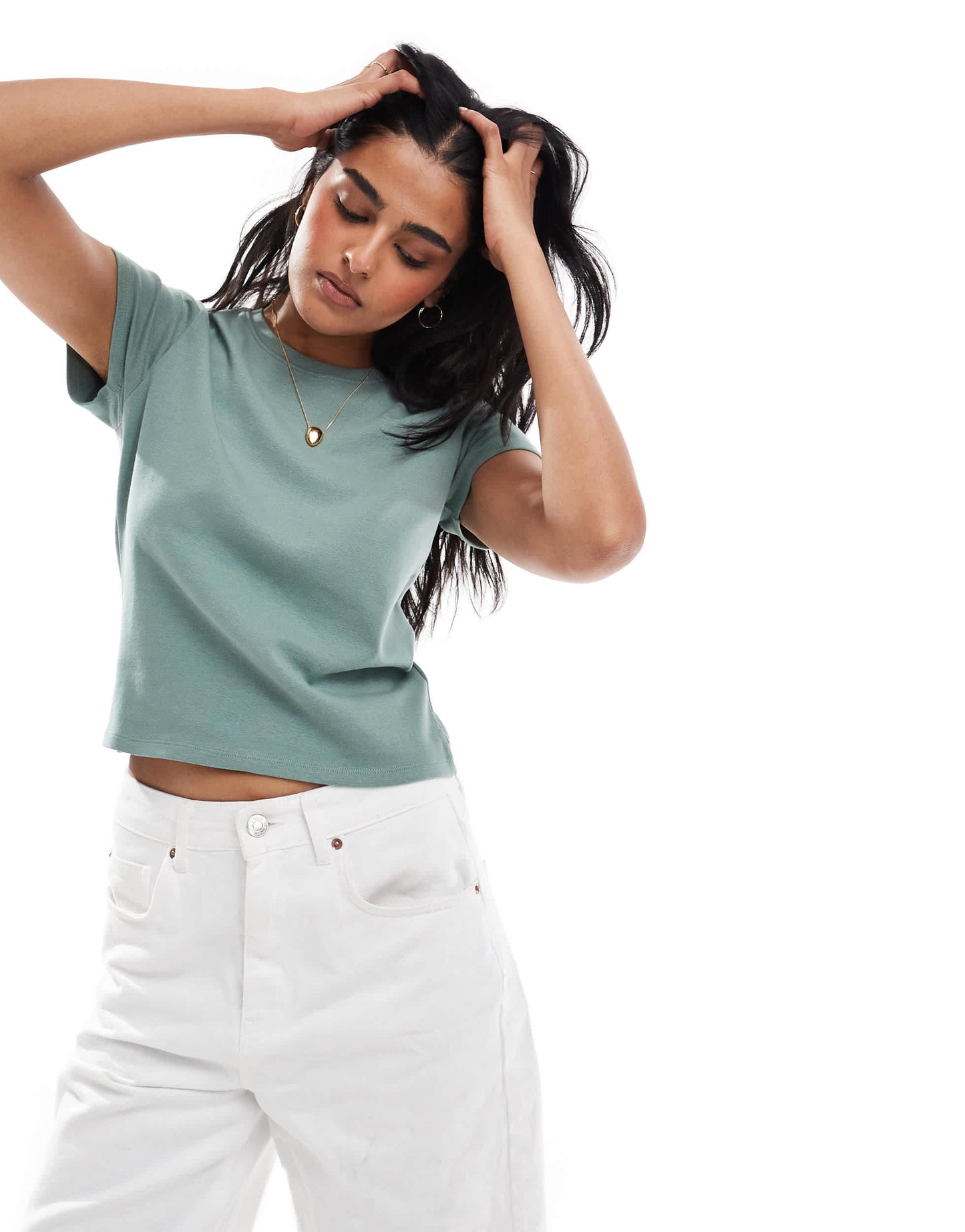 Cotton:On 90s baby tee in green
