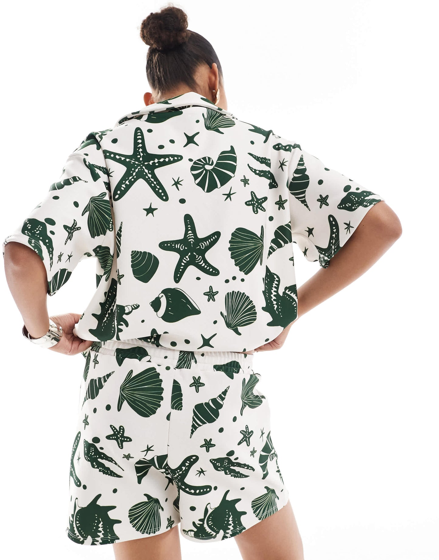 ASOS DESIGN shorts co-ord in seashell print
