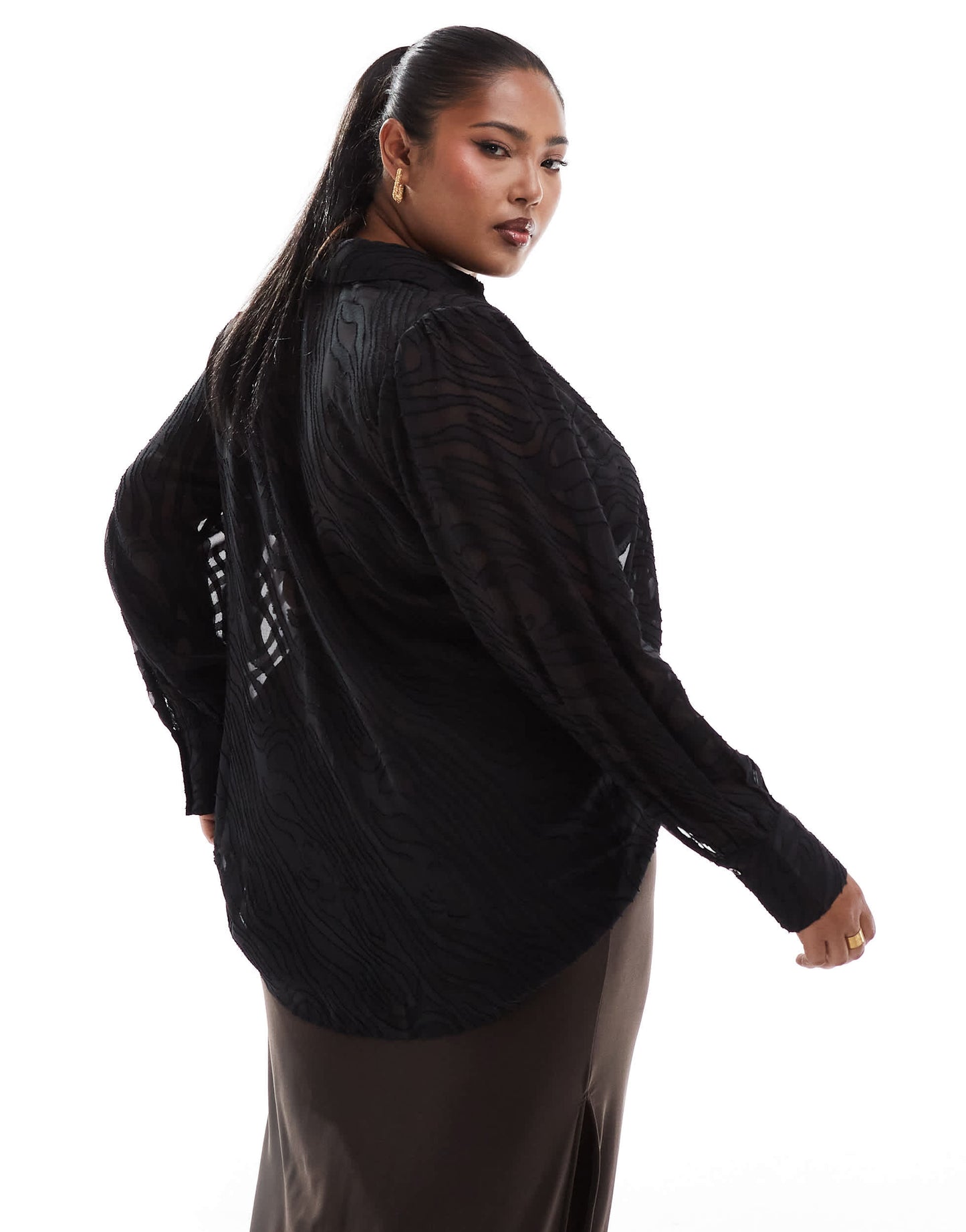 Yours sheer burnout shirt in black