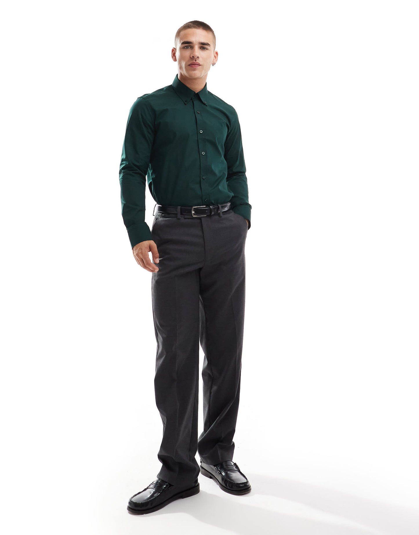 Shelby and Sons chilwell smart shirt in dark green