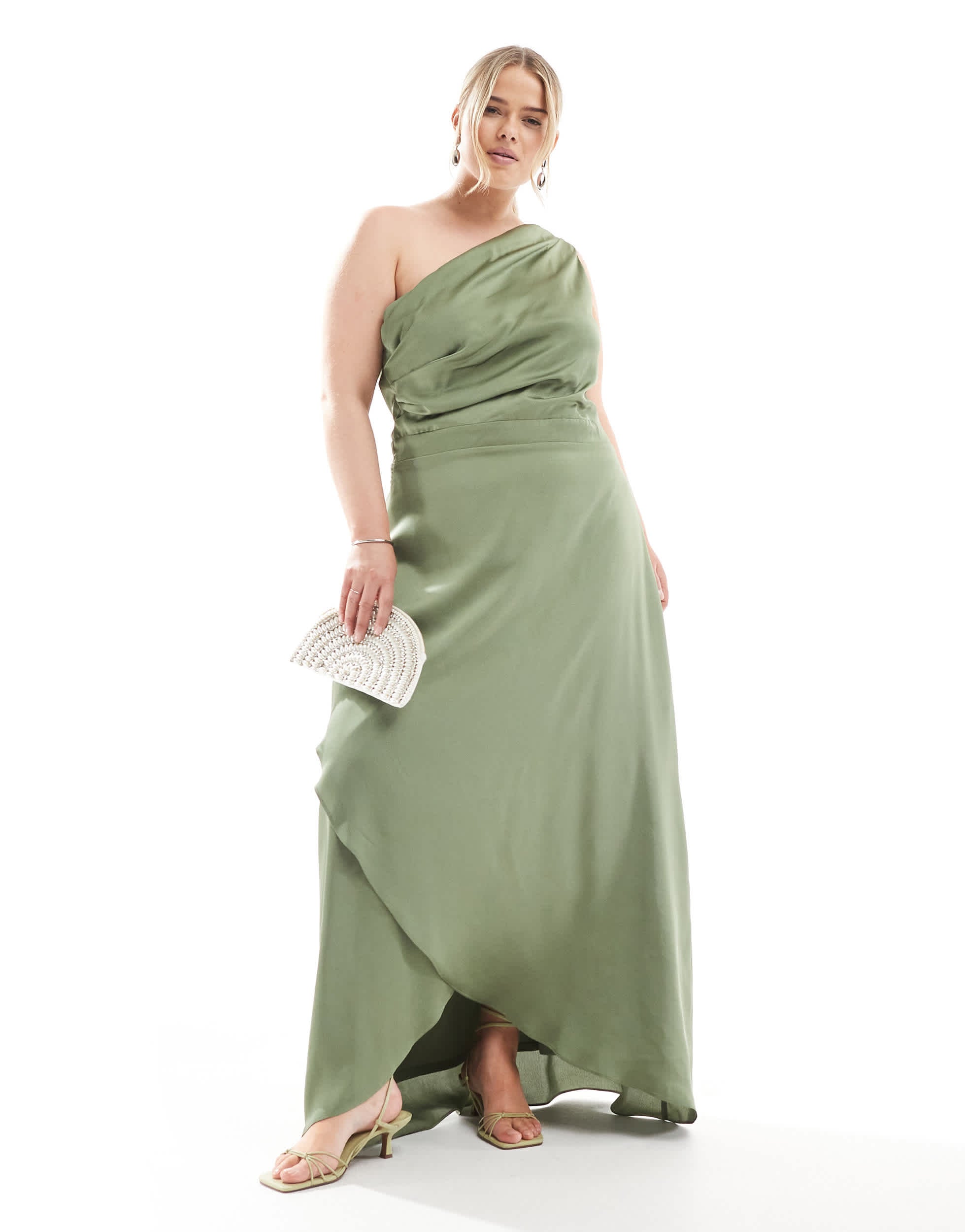 tfnc plus size bridesmaid dresses one shoulder satin maxi dress with wrap skirt in – ASOS Sample Sale Our style creates a Made for_Women Black Dress Outfit Ideas Variant:white, blue